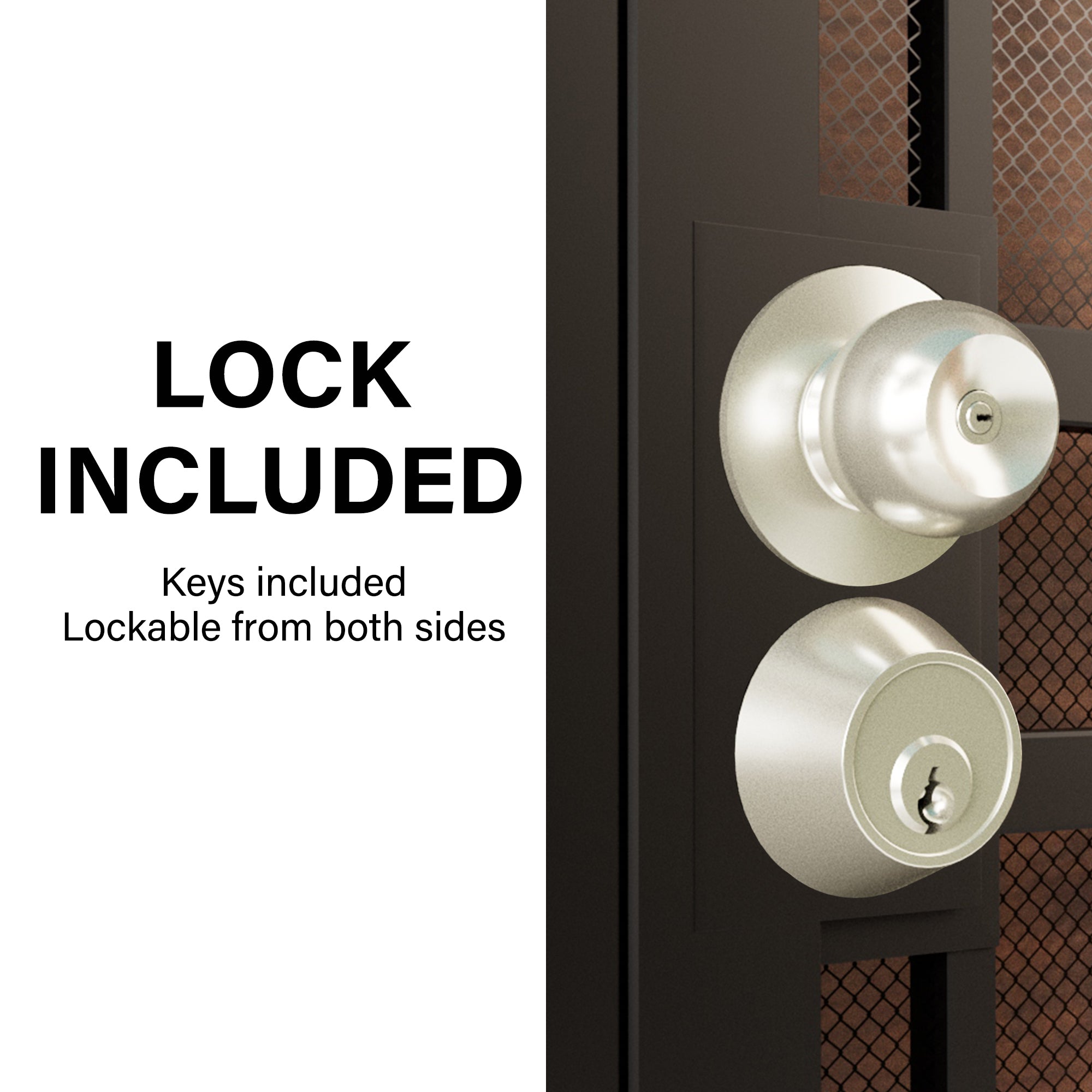 Ark Design Universal/Reversible Black Surface Mount Steel Security Door w/Expanded Metal Screen(Lock)
