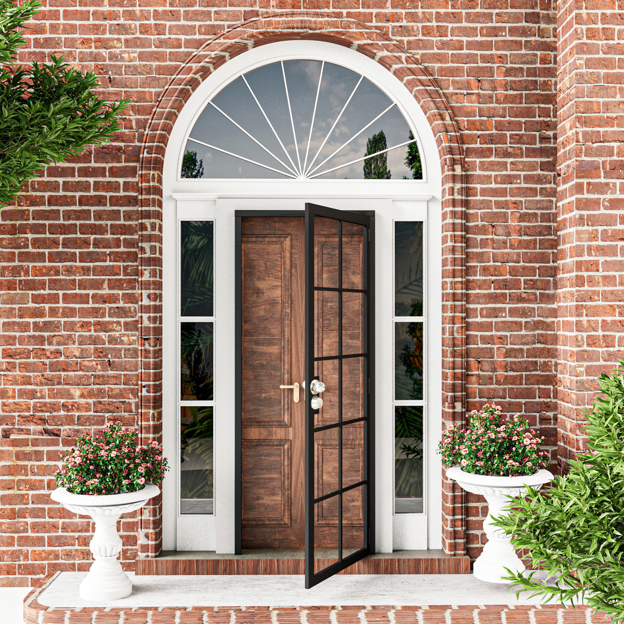 Ark Design Universal/Reversible 10-Grid Black Surface Mount Steel Security Door w/Expanded Metal Screen(Lock)