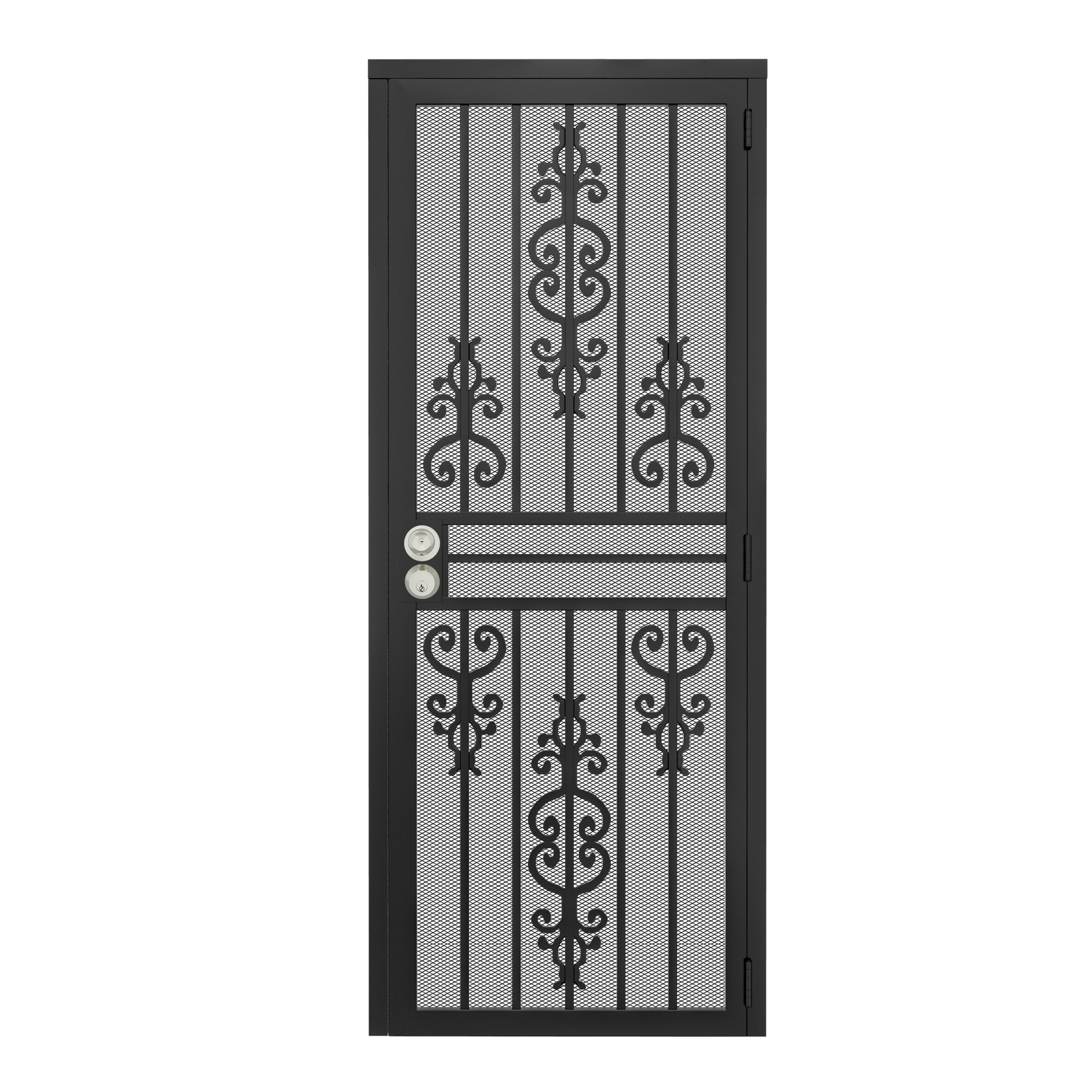 Ark Design Universal/Reversible Black Surface Mount Steel Security Door w/Expanded Metal Screen(Lock)