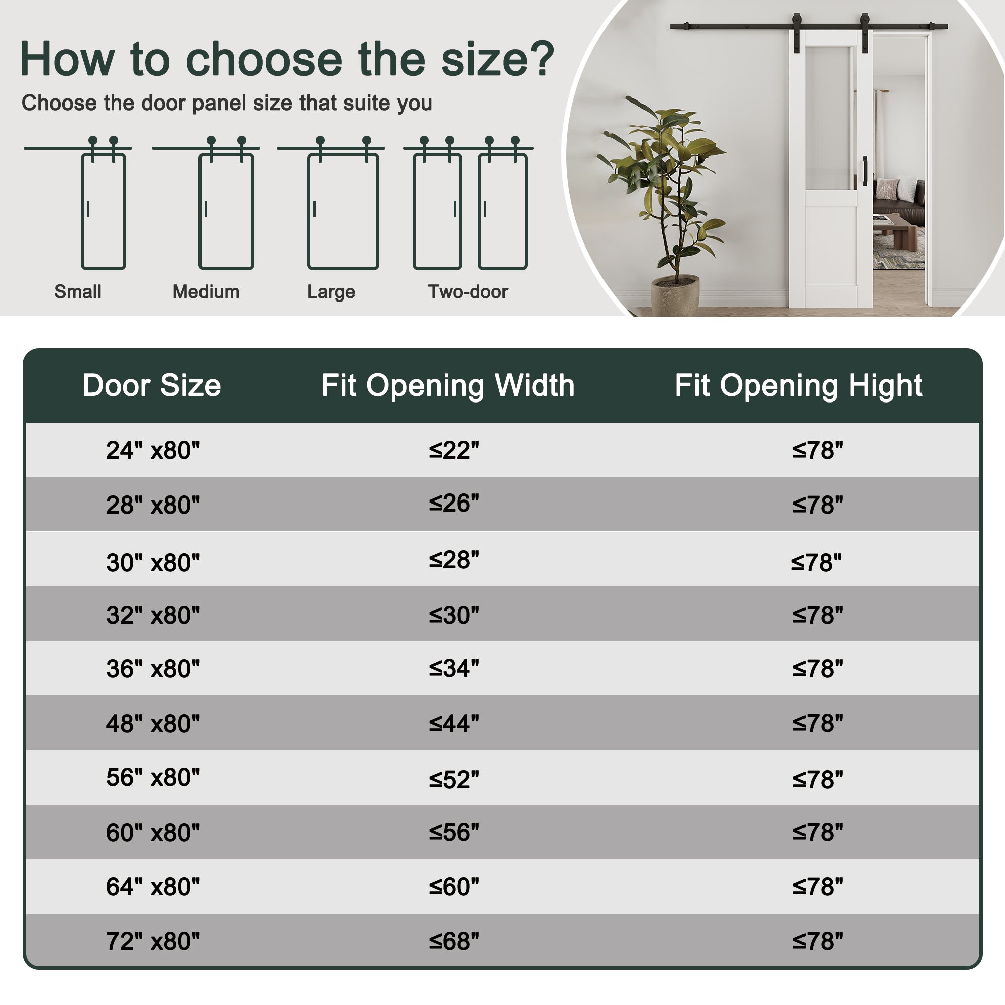 Ark Design Half Lite Tempered Clear Glass White Primed Solid Core MDF Double Sliding Barn Door with Hardware Kit