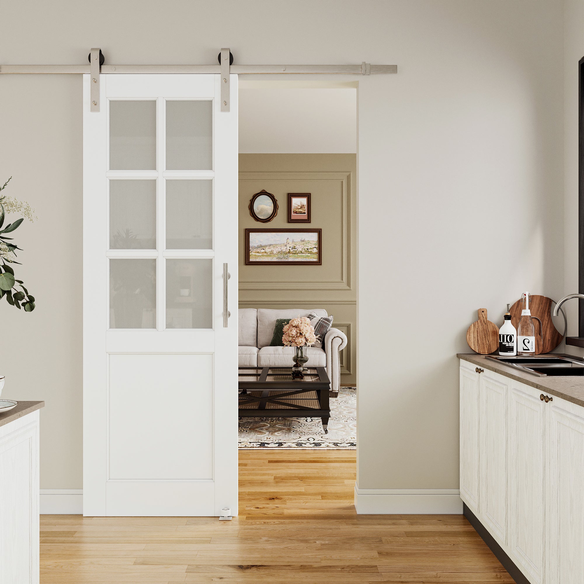 Ark Design 6 Lite Tempered Frosted Glass White Primed Solid Core MDF S