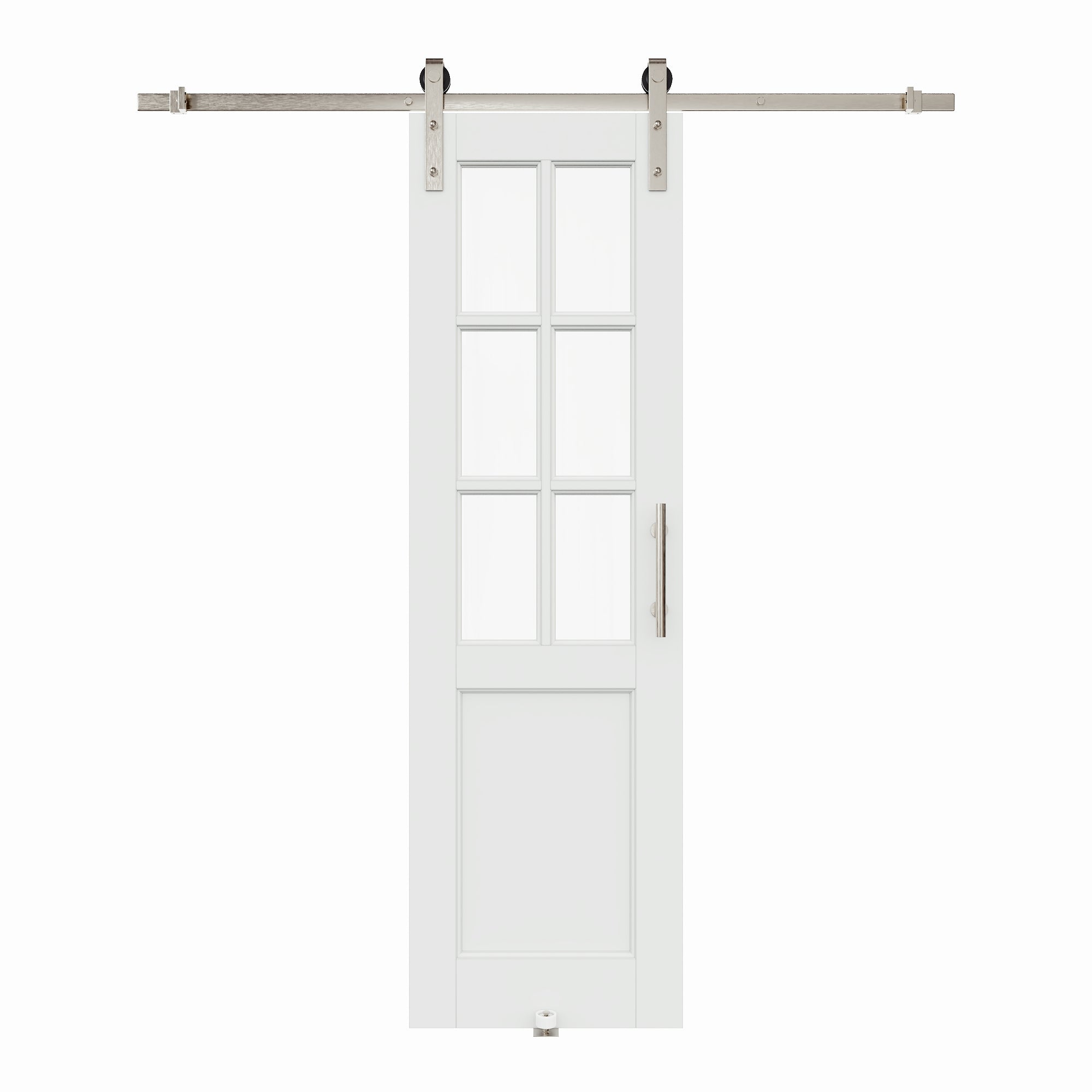 Ark Design 6-Lite Tempered Clear Glass White Primed Solid Core MDF Sli