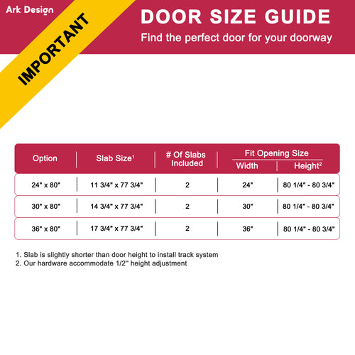 [Two Hardware Kits & Paintable] Ark Design 1-Lite Panel Closet Pivot D