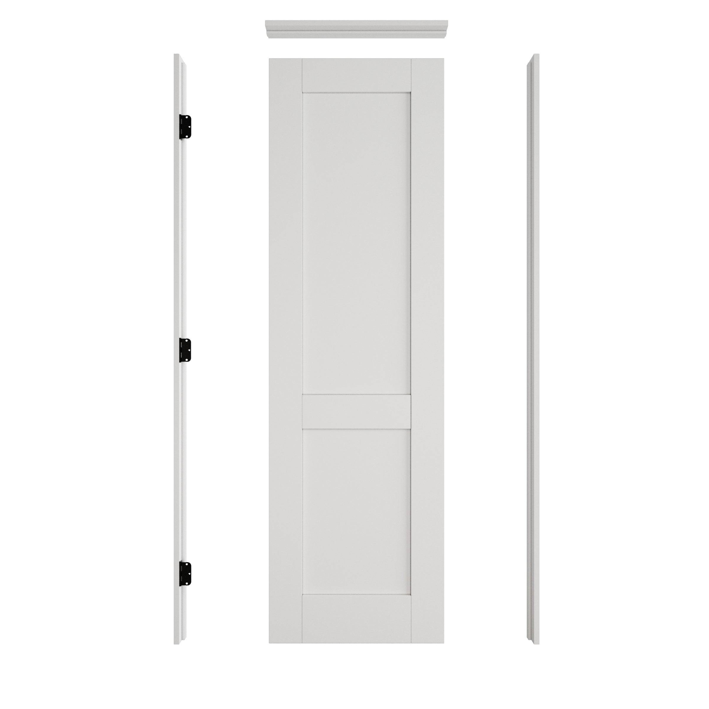 Ark Design 2-Lite Panel Door Slab with/without Prehung Kit, White