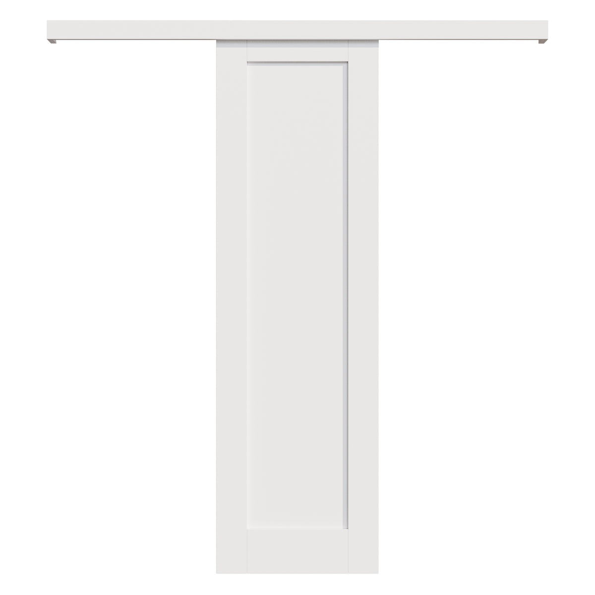 Ark Design Hidden Track Style 1-Lite Panel White Primed Paneled MDF Sl