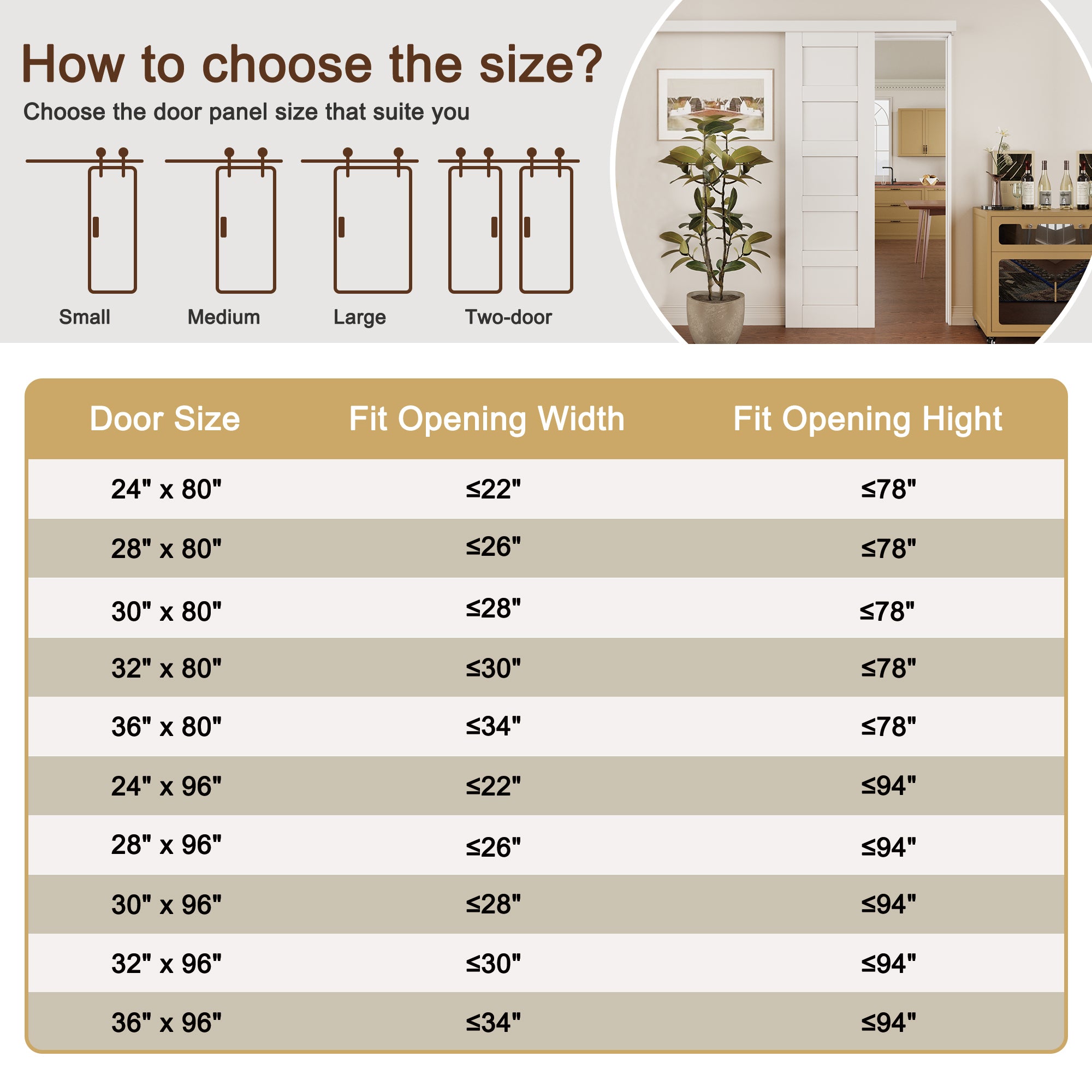 Ark Design Hidden Track Style 5-Lite Panel White Primed Paneled MDF Sliding Barn Door with Hardware Kit