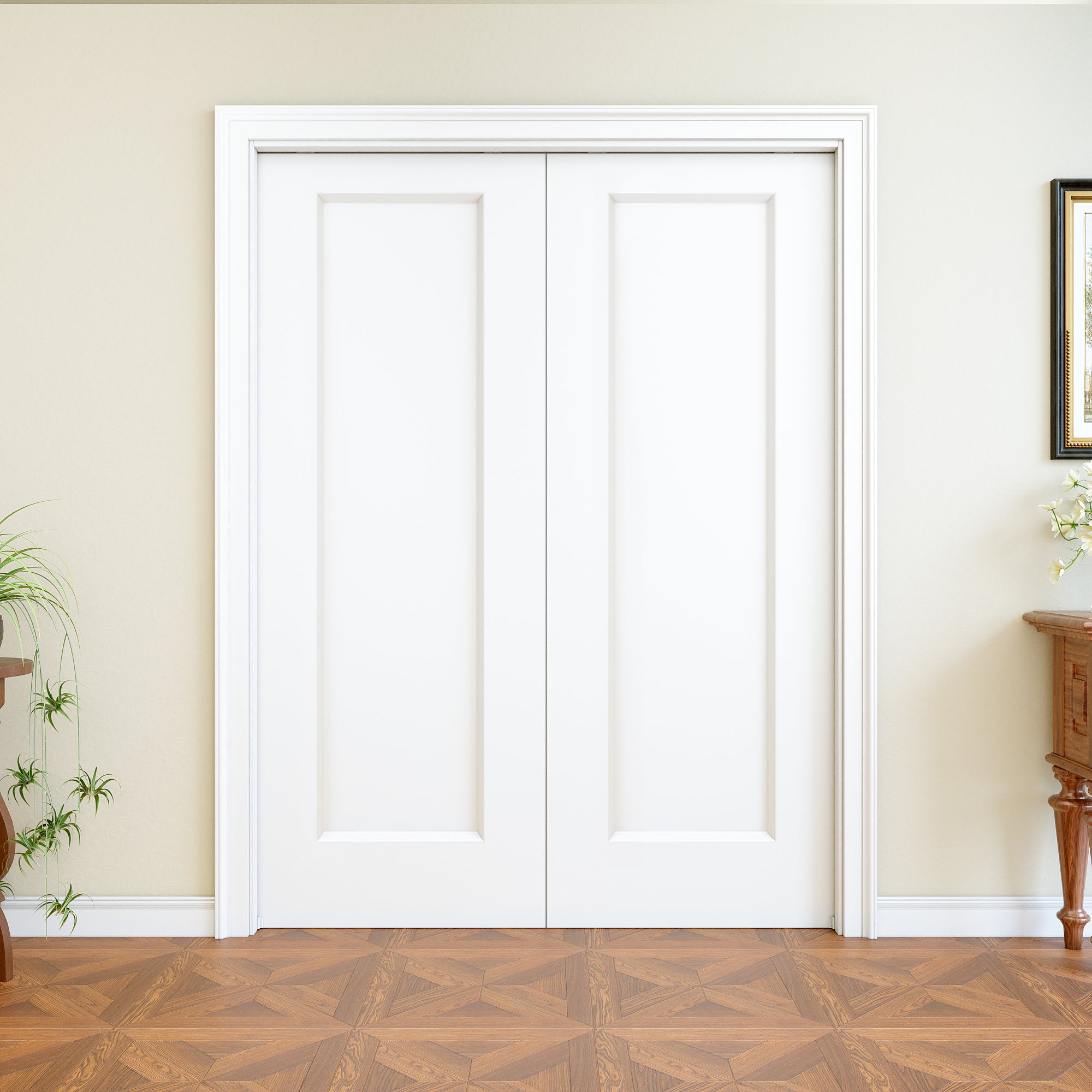 Ark Design 1 Panel Pocket Door with Hardware Kit & Soft Close & Frame, Hollow Core MDF Wood & Paint-grade Finished, White