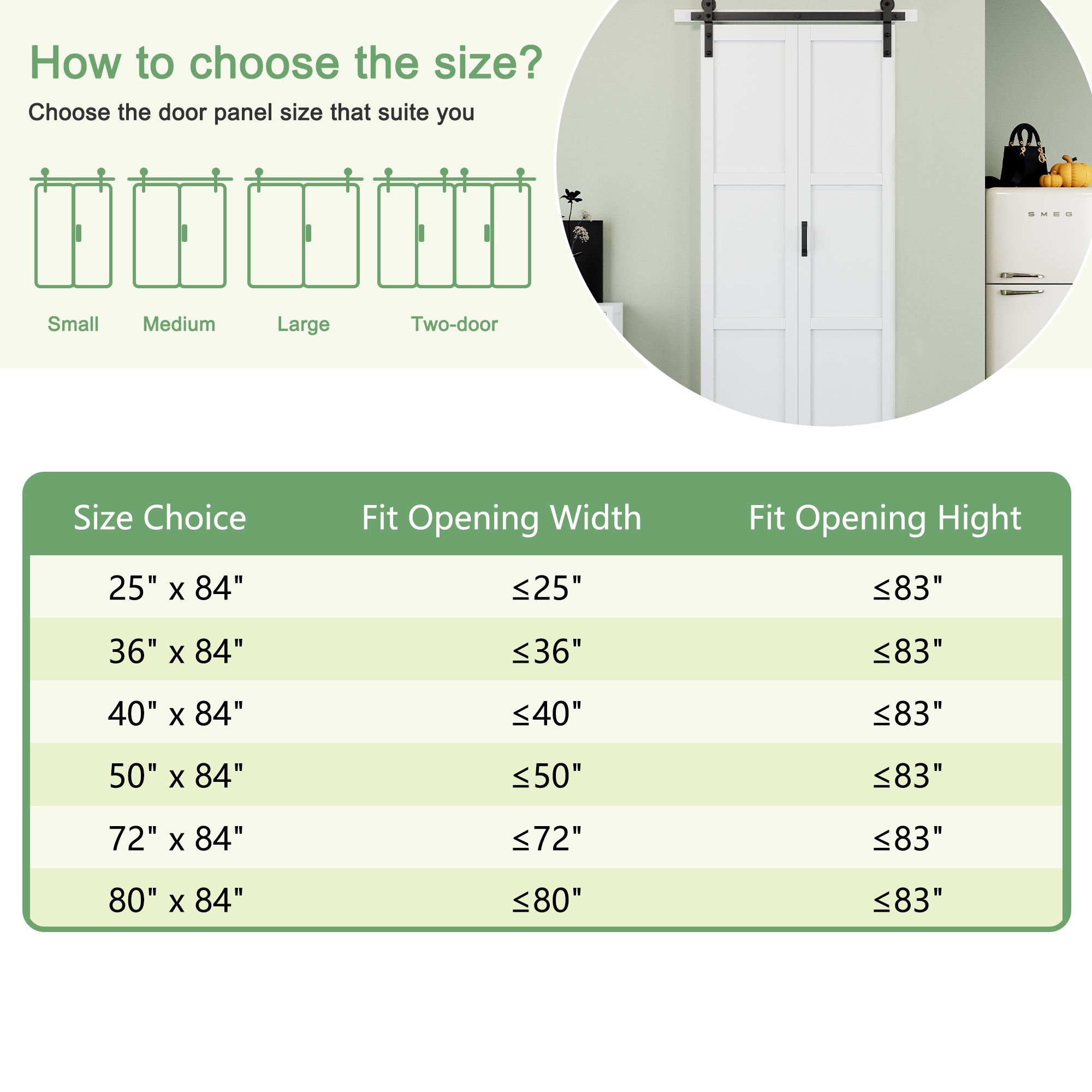 [Paintable] 3-Lite Tempered Frosted Glass Closet Bifold Barn Door with Hardware Kit & Handle, Solid Core MDF Wood &Prefinished, White