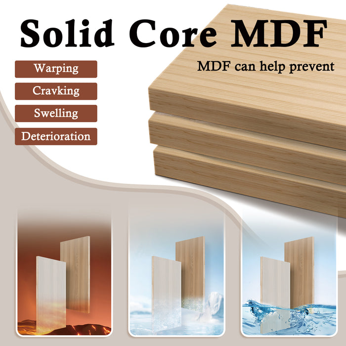 Hollow Paneled 1-Lite White Primed MDF Composite Bi-fold Sliding Barn ...