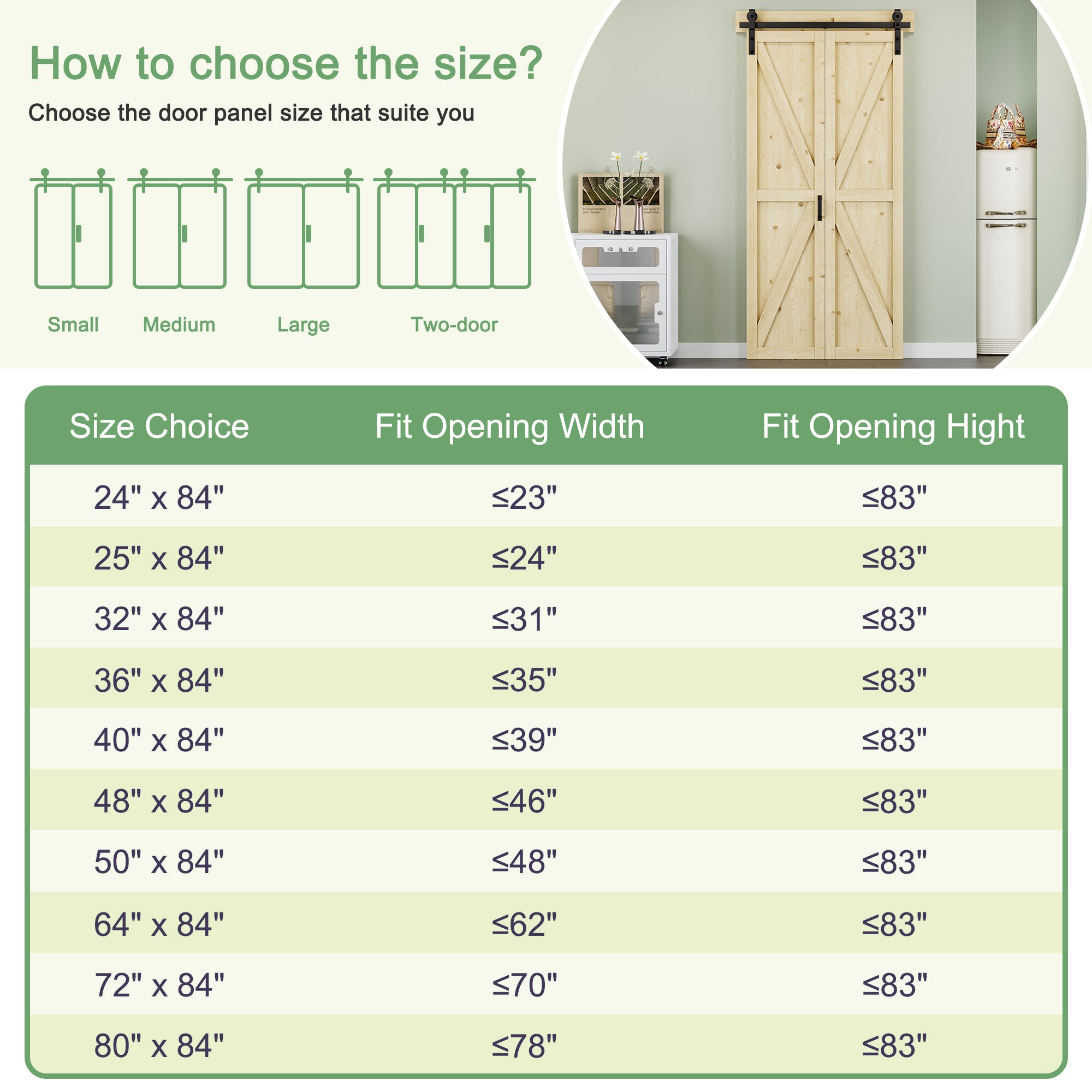 [Paintable] K Panel Pine Wood Closet Bifold Barn Door with Hardware Kit & Handle, Solid Core Pine Wood & Unfinished & Paintable Surface