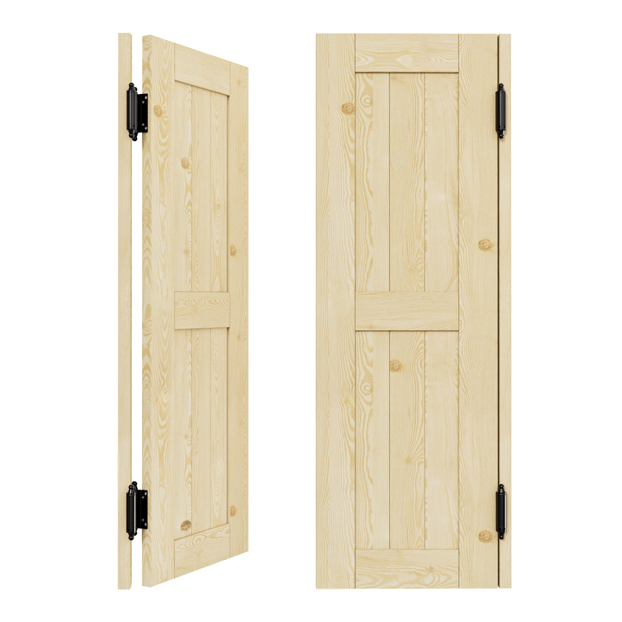 Cafe Door Double H Panel Unfinished Indoor Vacant Doorway Pine Wood Swinging Saloon Door With Hardware