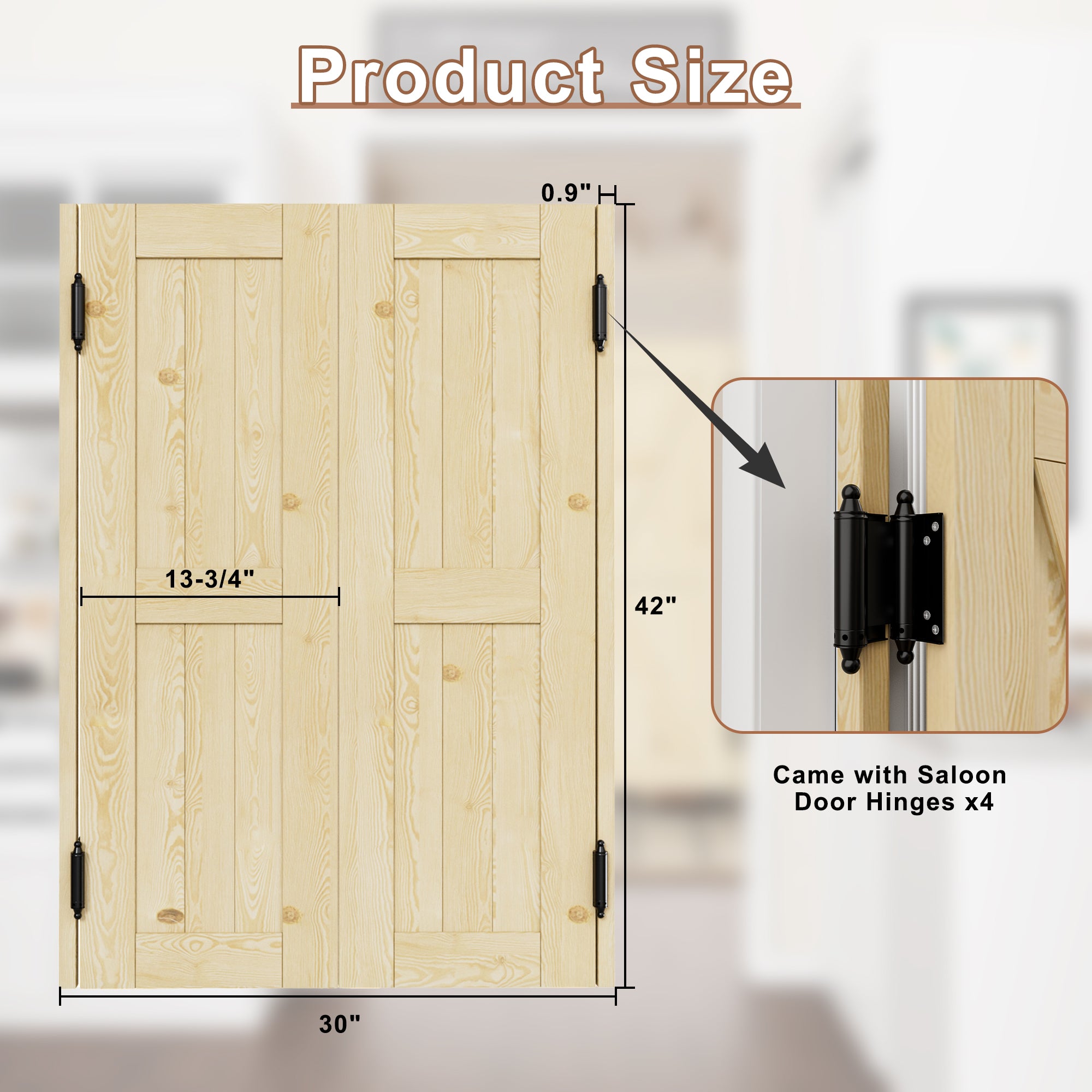 Cafe Door Double H Panel Unfinished Indoor Vacant Doorway Pine Wood Swinging Saloon Door With Hardware