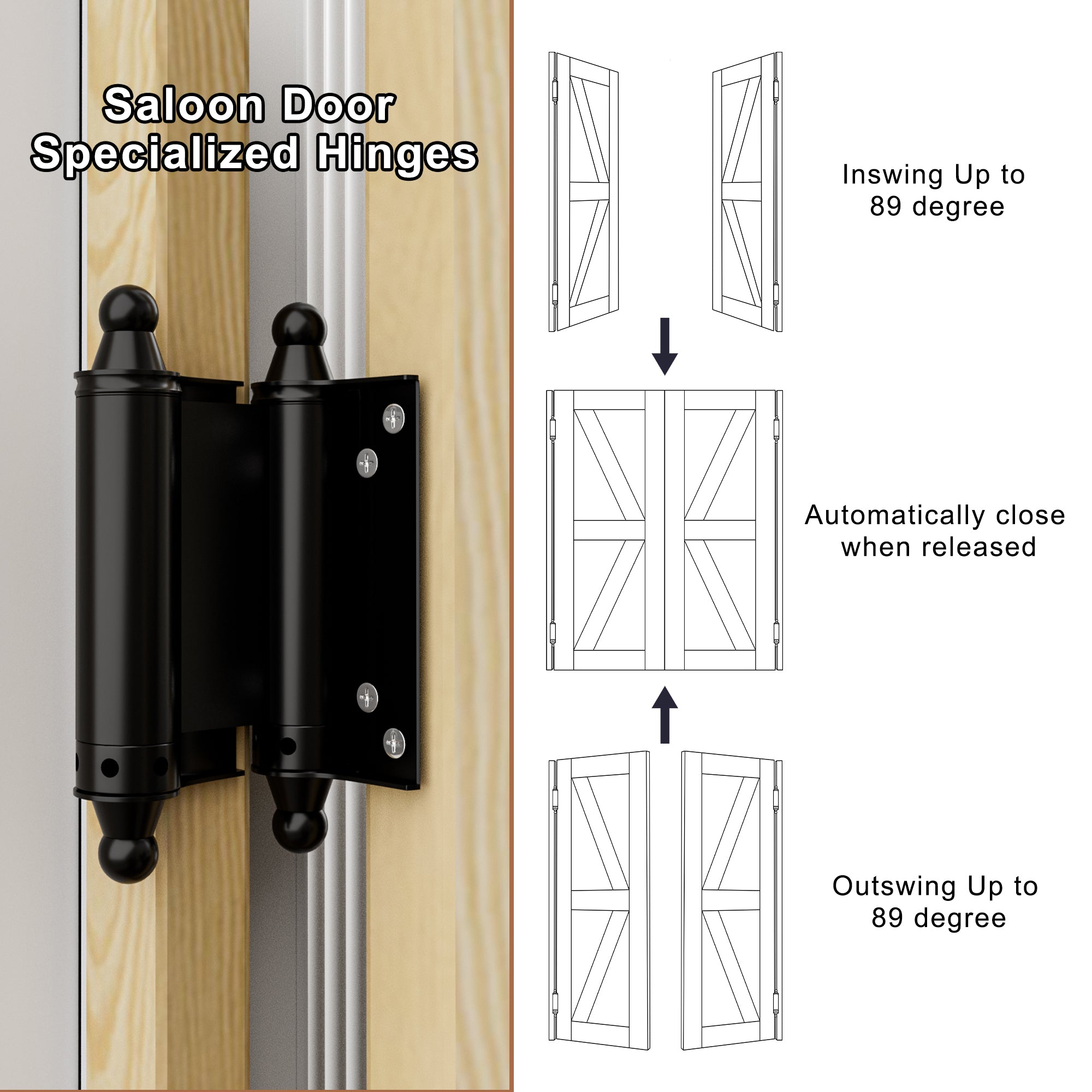 Cafe Door Double K Panel Unfinished Indoor Vacant Doorway Pine Wood Swinging Saloon Door With Hardware