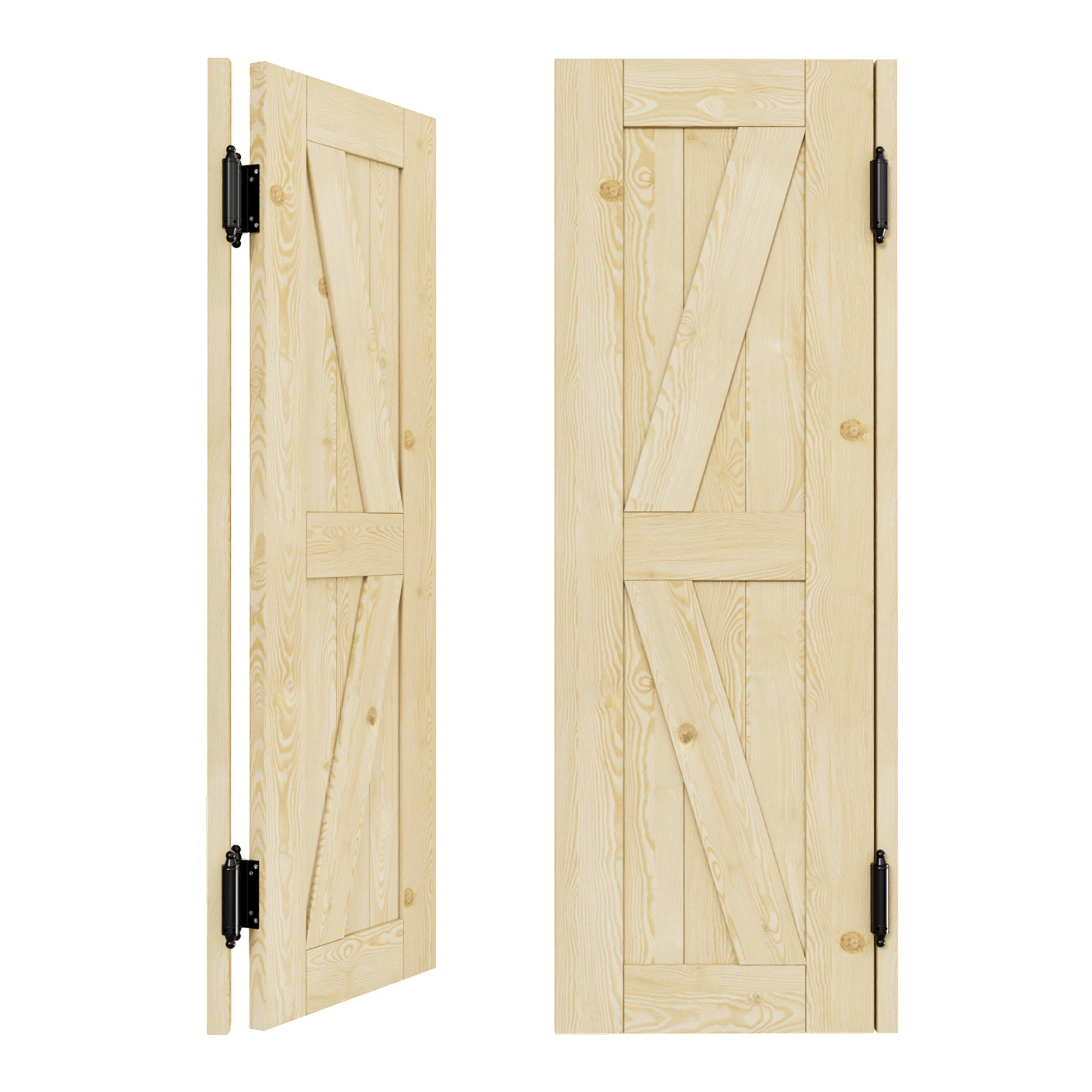 Cafe Door Double K Panel Unfinished Indoor Vacant Doorway Pine Wood Swinging Saloon Door With Hardware