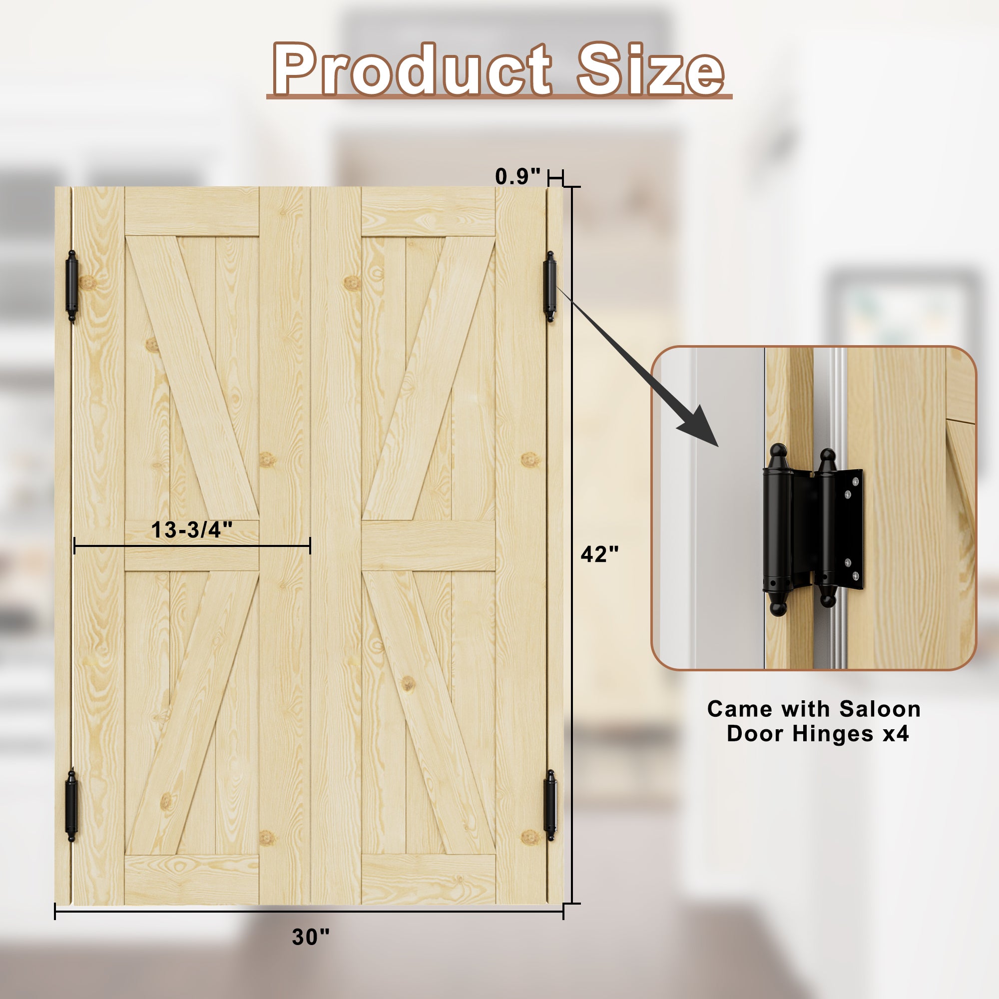 Cafe Door Double K Panel Unfinished Indoor Vacant Doorway Pine Wood Swinging Saloon Door With Hardware