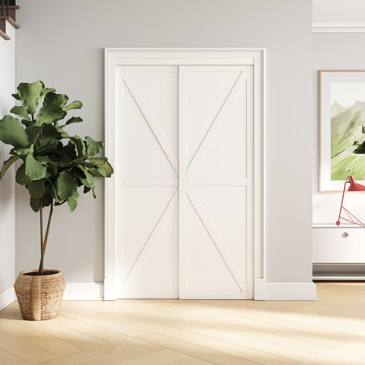 Bypass Sliding Closet Door with Hardware Kit, Solid Core