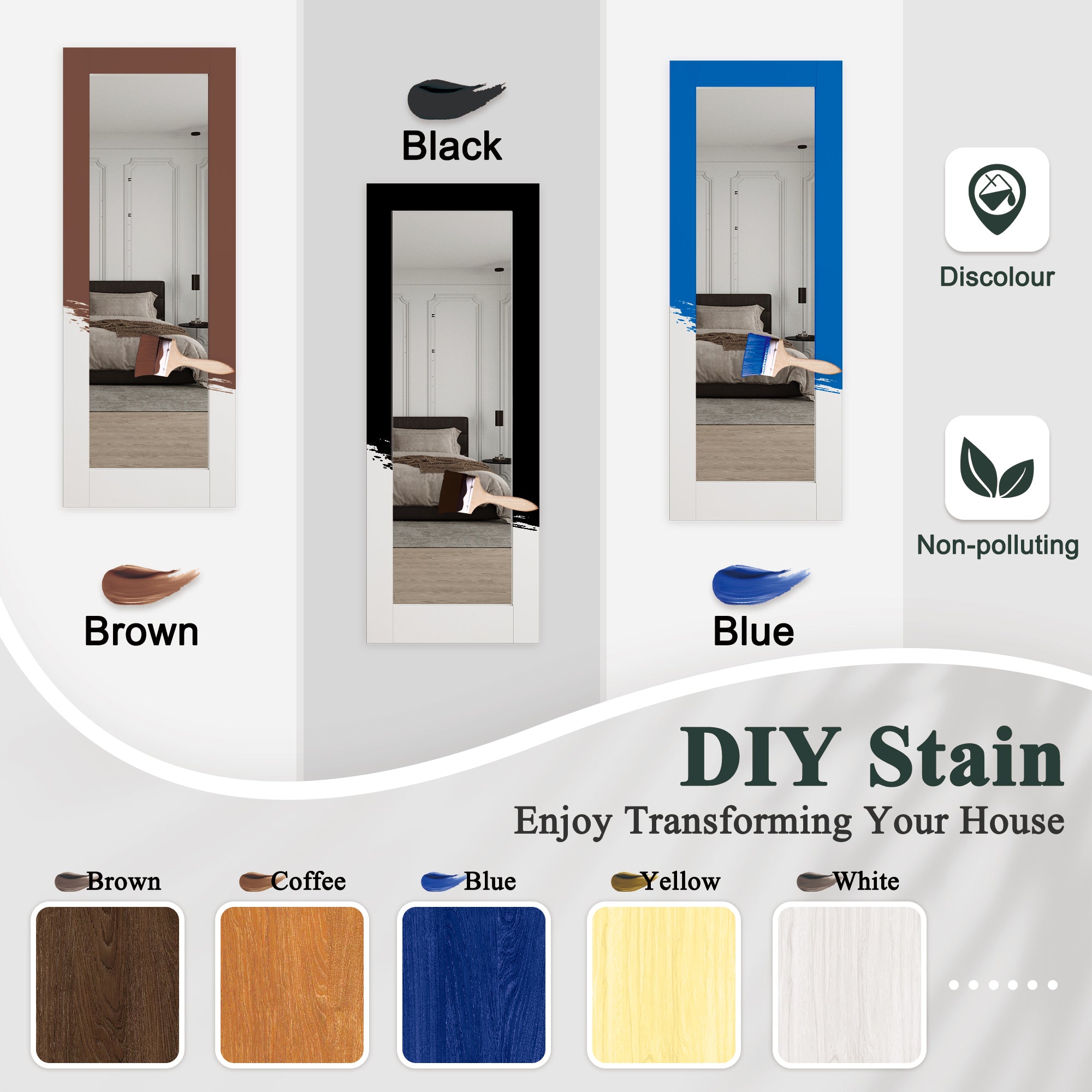 [Paintable] Tempered Frosted Glass Bifold Sliding Barn Door, Prefinished & Paintable Surface with Hardware Kit