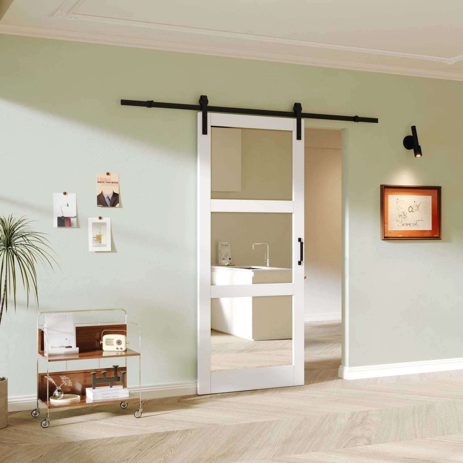 Sliding Barn Door With Mirrornull
