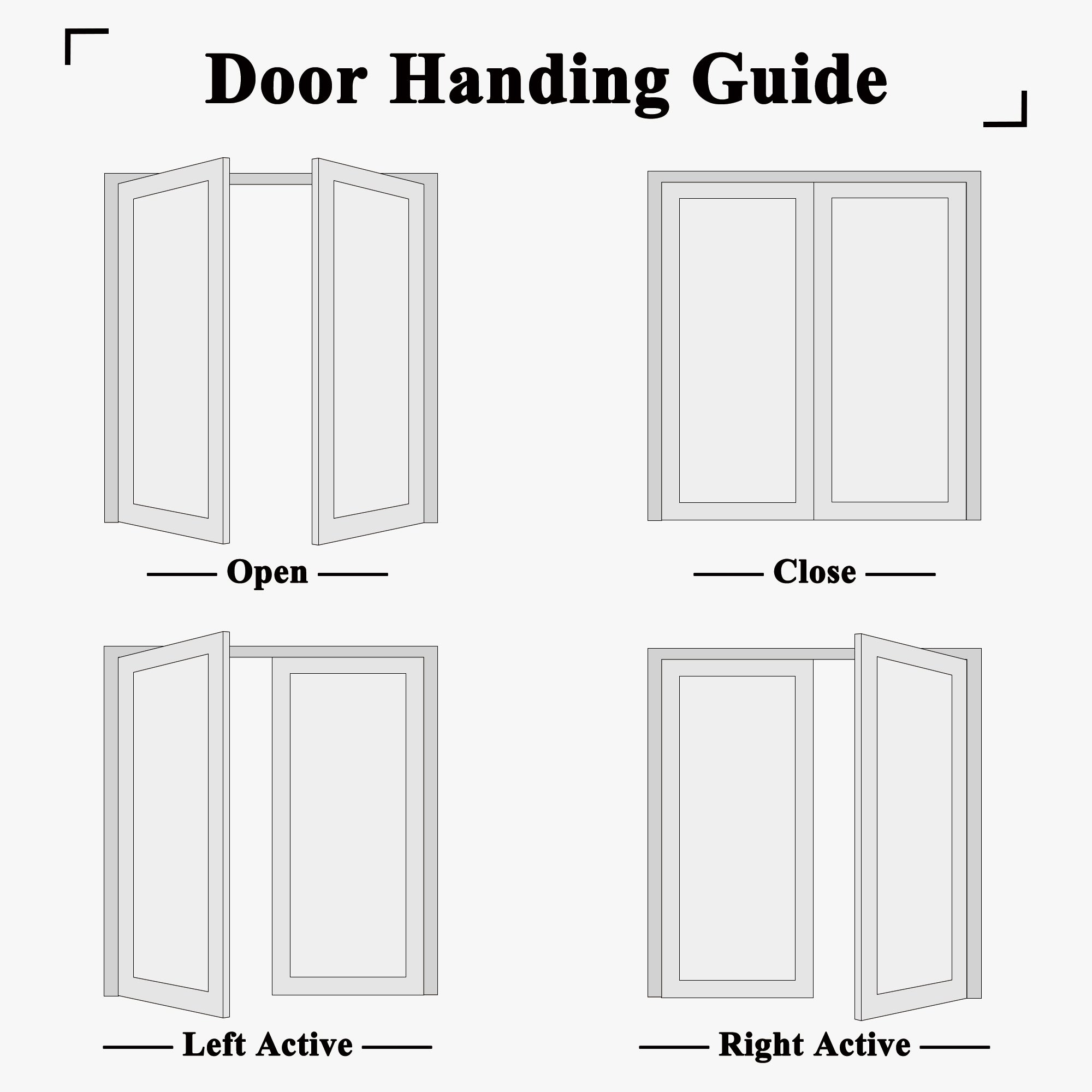 [Silver Ball Catch Double Doors without Jamb] 2-Lite Panel White Solid Core Glass French Door Panels Door with Sliver Ball Catch & Handles & Hinges, Jamb Not Included