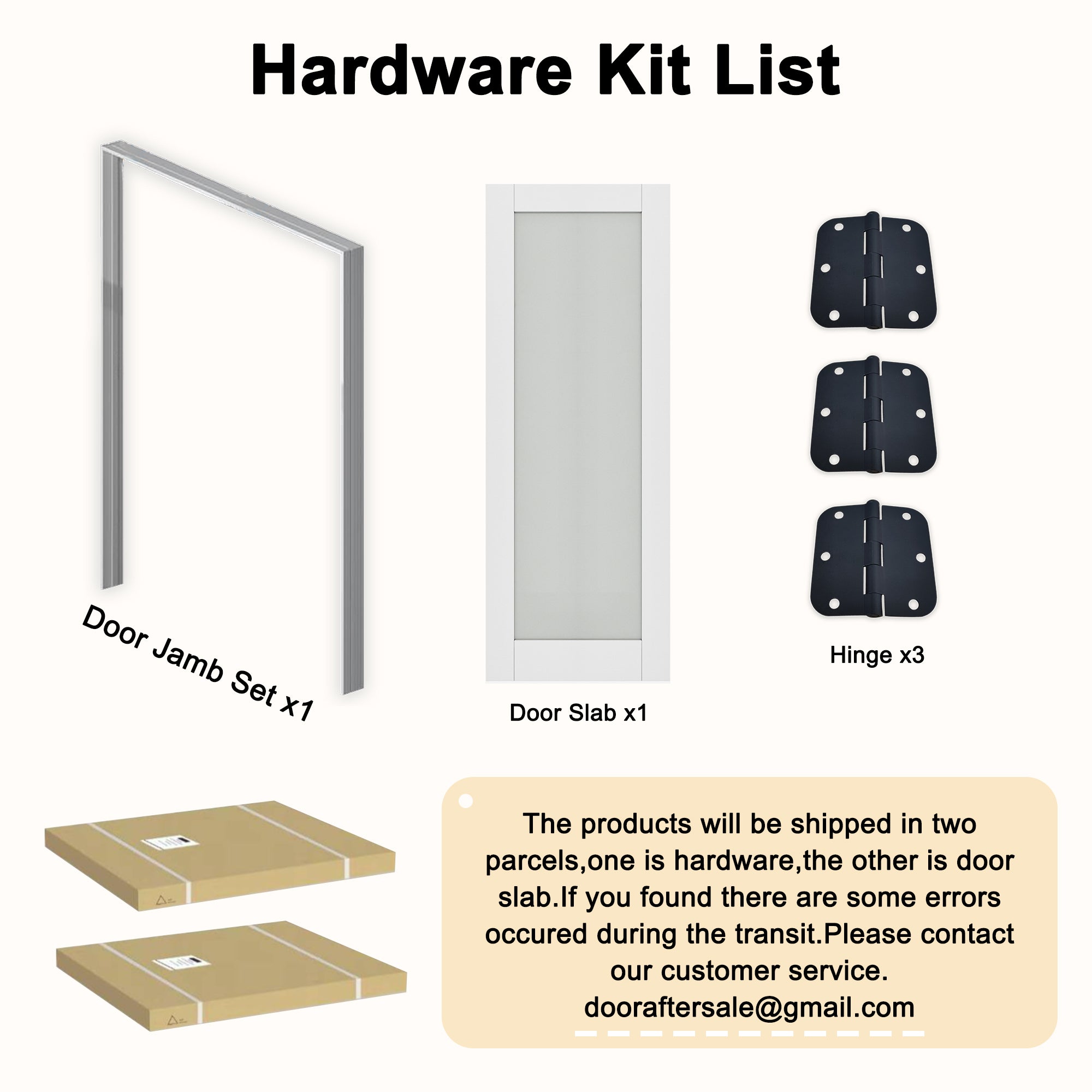 Ark Design Modern Universal/Reversible 3-Lite Tempered Clear Glass Unfinished Pine Wood Front Door Slab