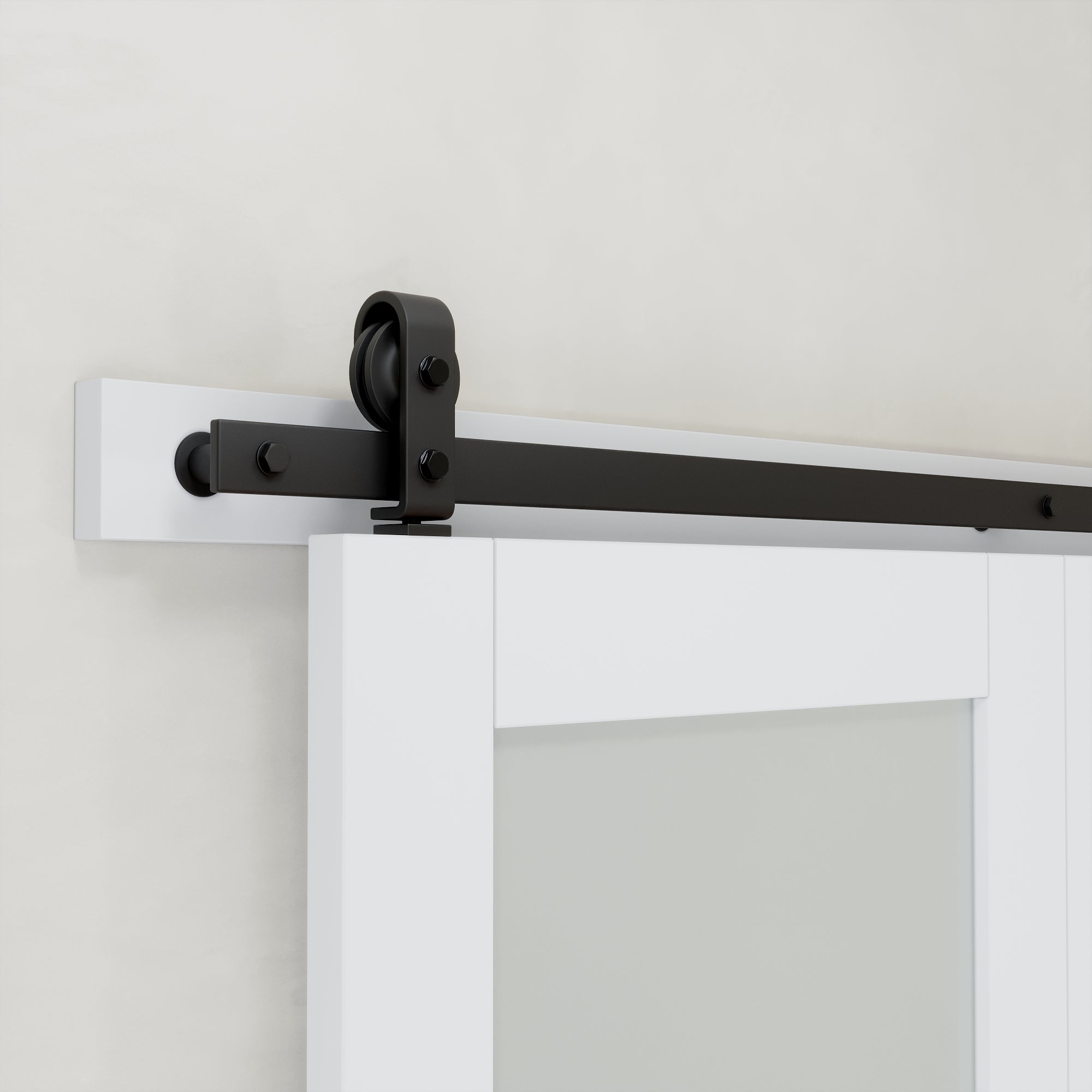 [Paintable] 5-Lite Tempered Frosted Glass Bifold Sliding Barn Door, Prefinished & Paintable Surface,with Hardware Kit