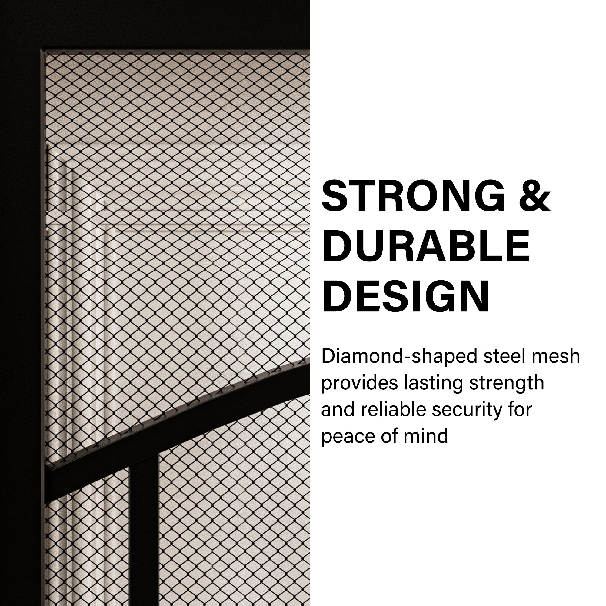 Ark Design Universal/Reversible 15-Grid Black Surface Mount Steel Security Door w/Expanded Metal Screen(Lock)
