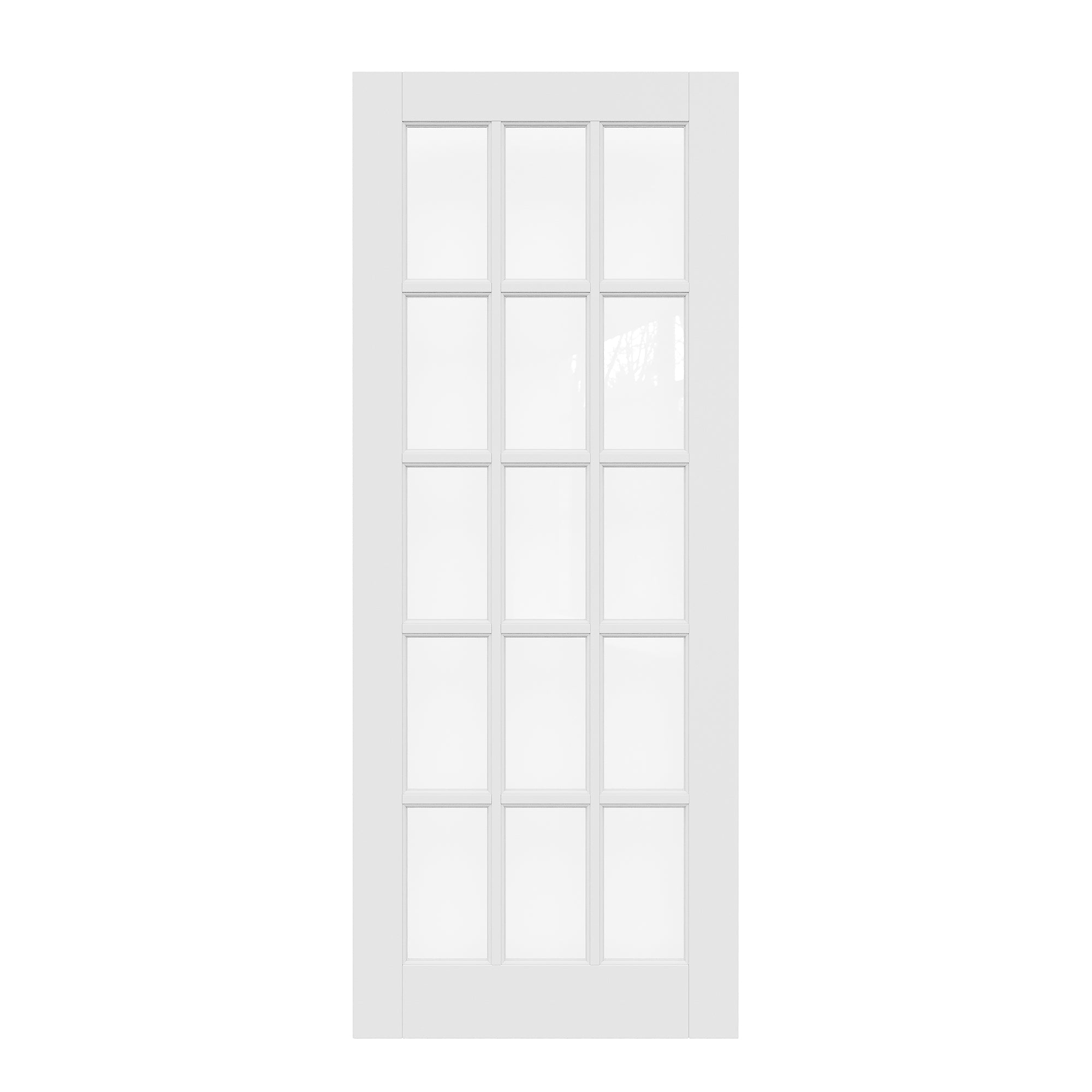 Ark Design 15-Lite Clear Glass Door Slab Prefinished & Paintable Surface, with/without Prehung Kit, White