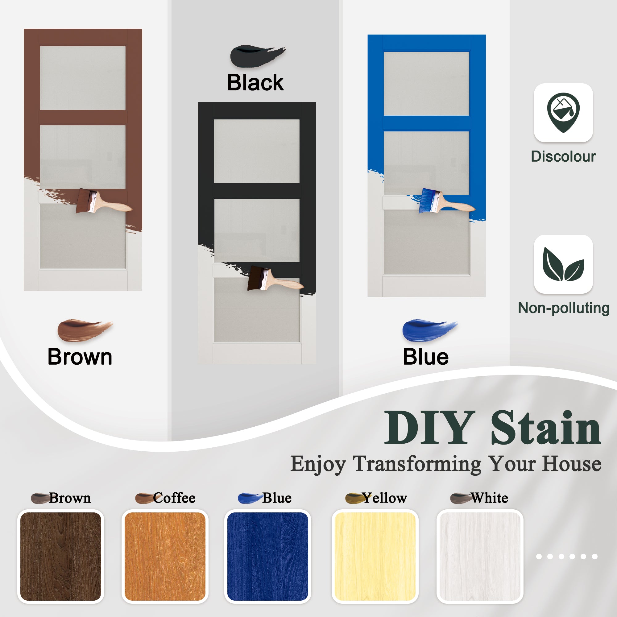 Ark Design 3-Lite Tempered Frosted Glass White Primed MDF Top Mounted Composite Double Sliding Barn Doors with Hardware Kit