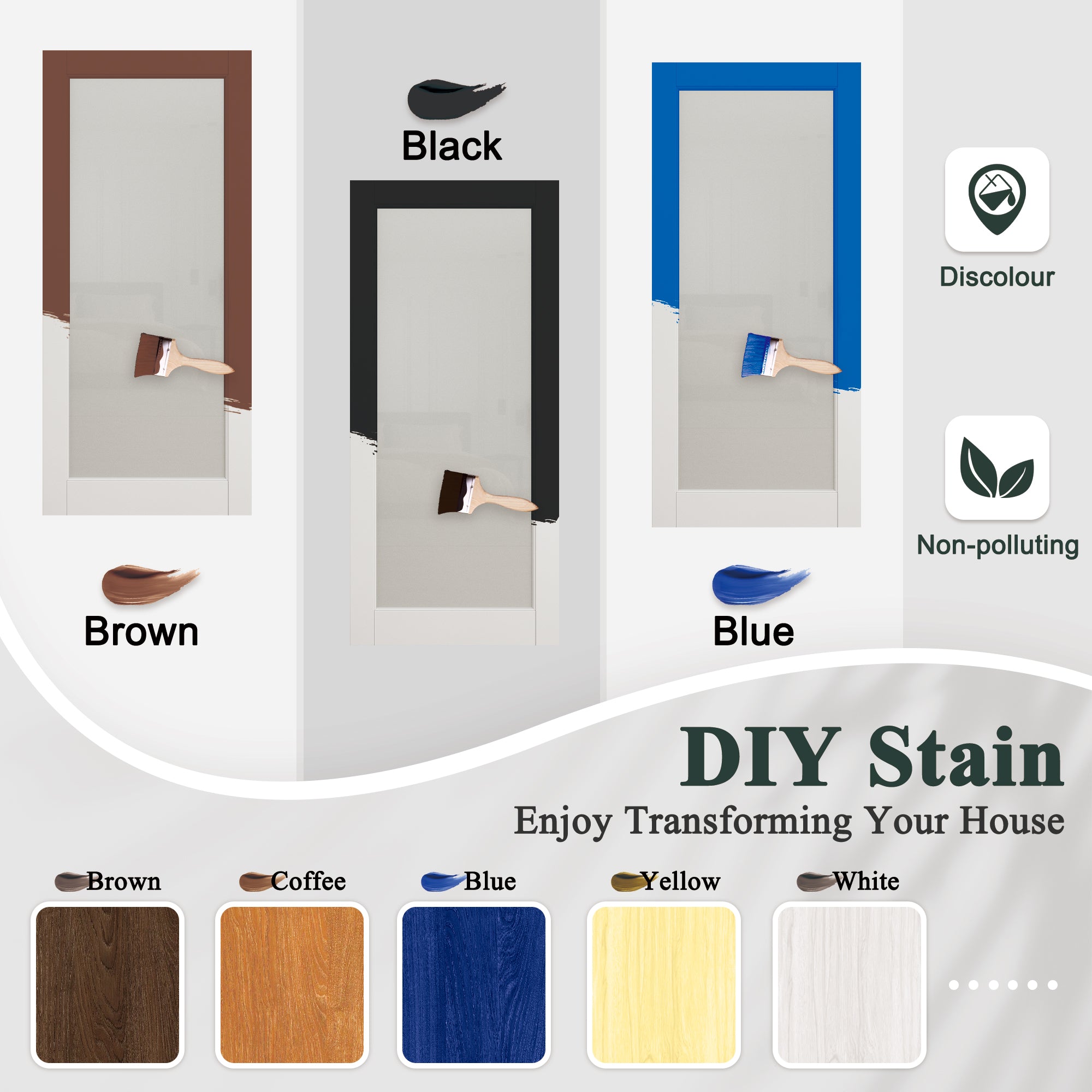 Ark Design 1-Lite Tempered Frosted Glass White Primed MDF Top Mounted Composite Double Sliding Barn Doors with Hardware Kit