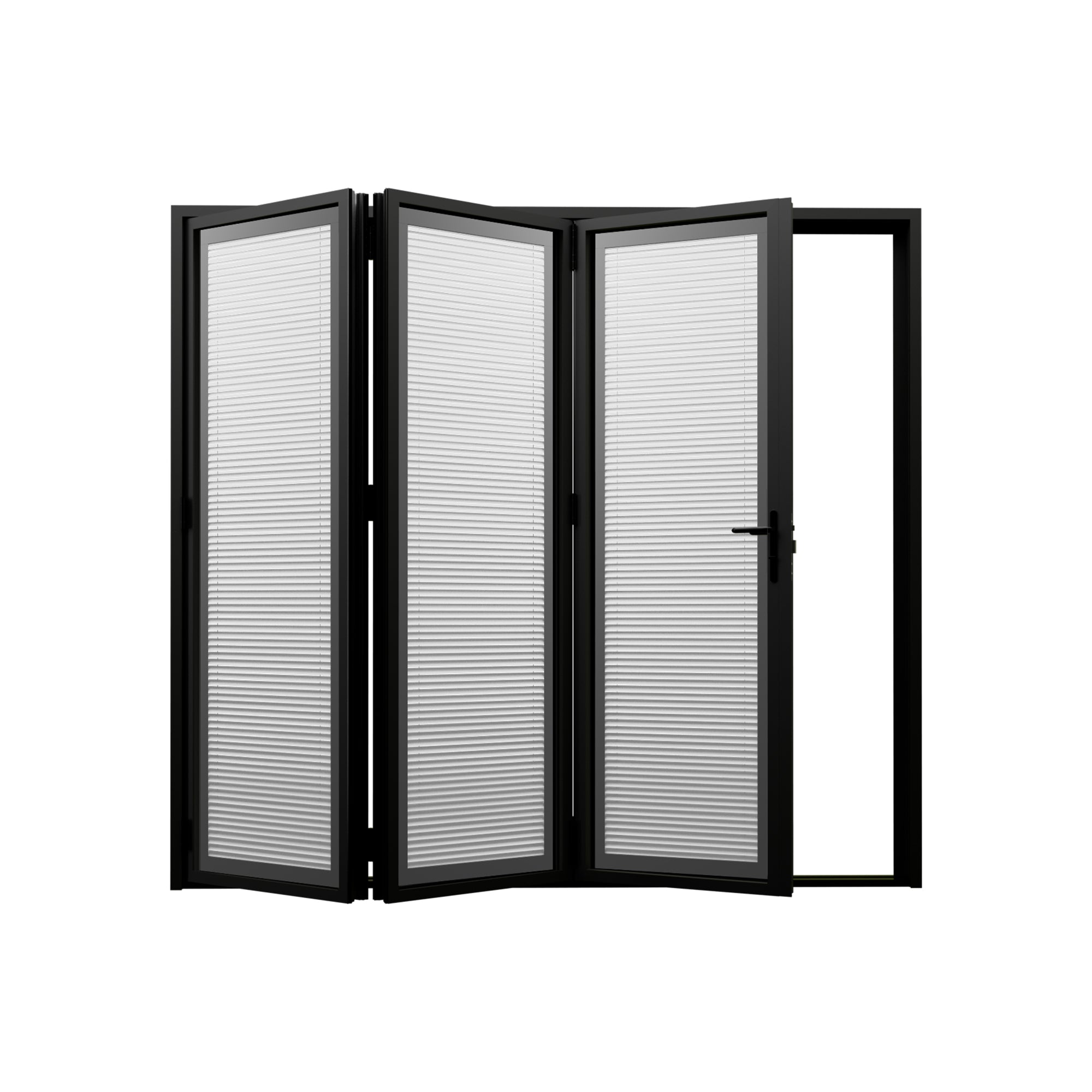 Ark Design Black-3 Panel Center Opening Outswing Double Louver Aluminum Folding Patio Door