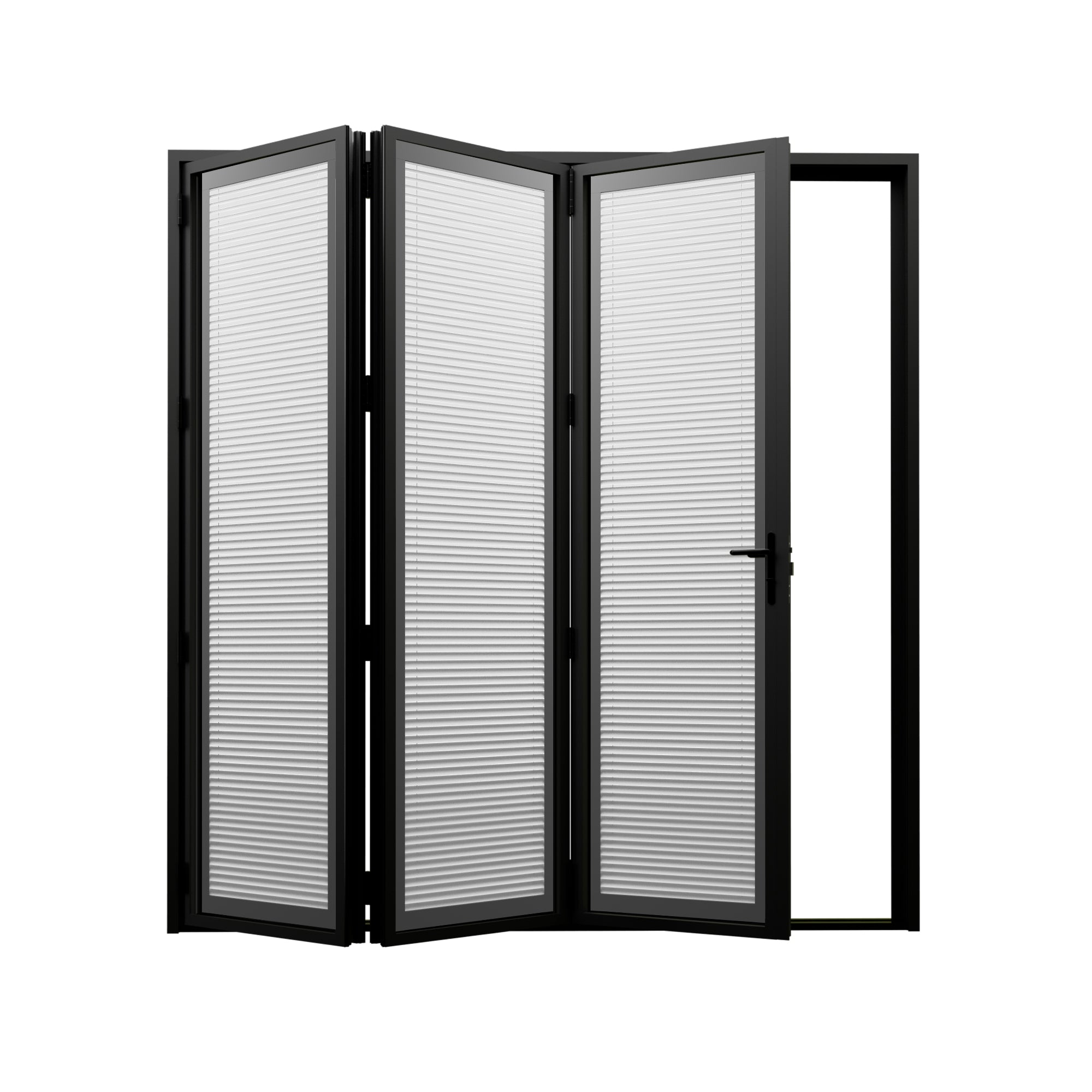 Ark Design Black-3 Panel Center Opening Outswing Double Louver Aluminum Folding Patio Door