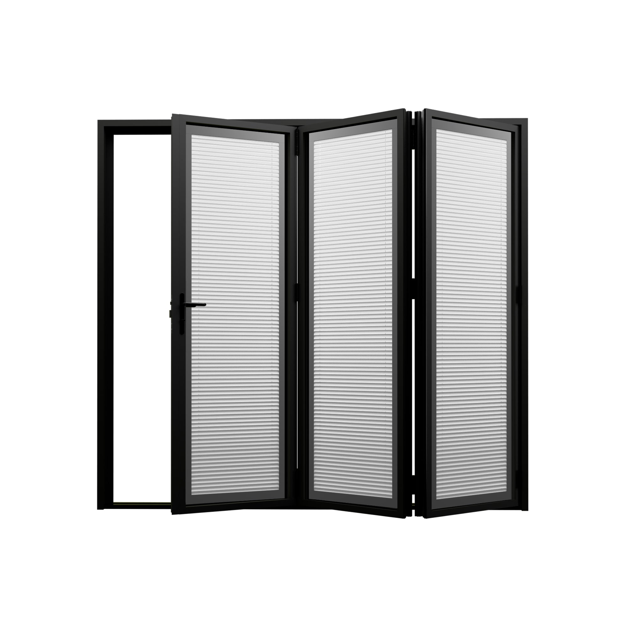 Ark Design Black-3 Panel Center Opening Outswing Double Louver Aluminum Folding Patio Door