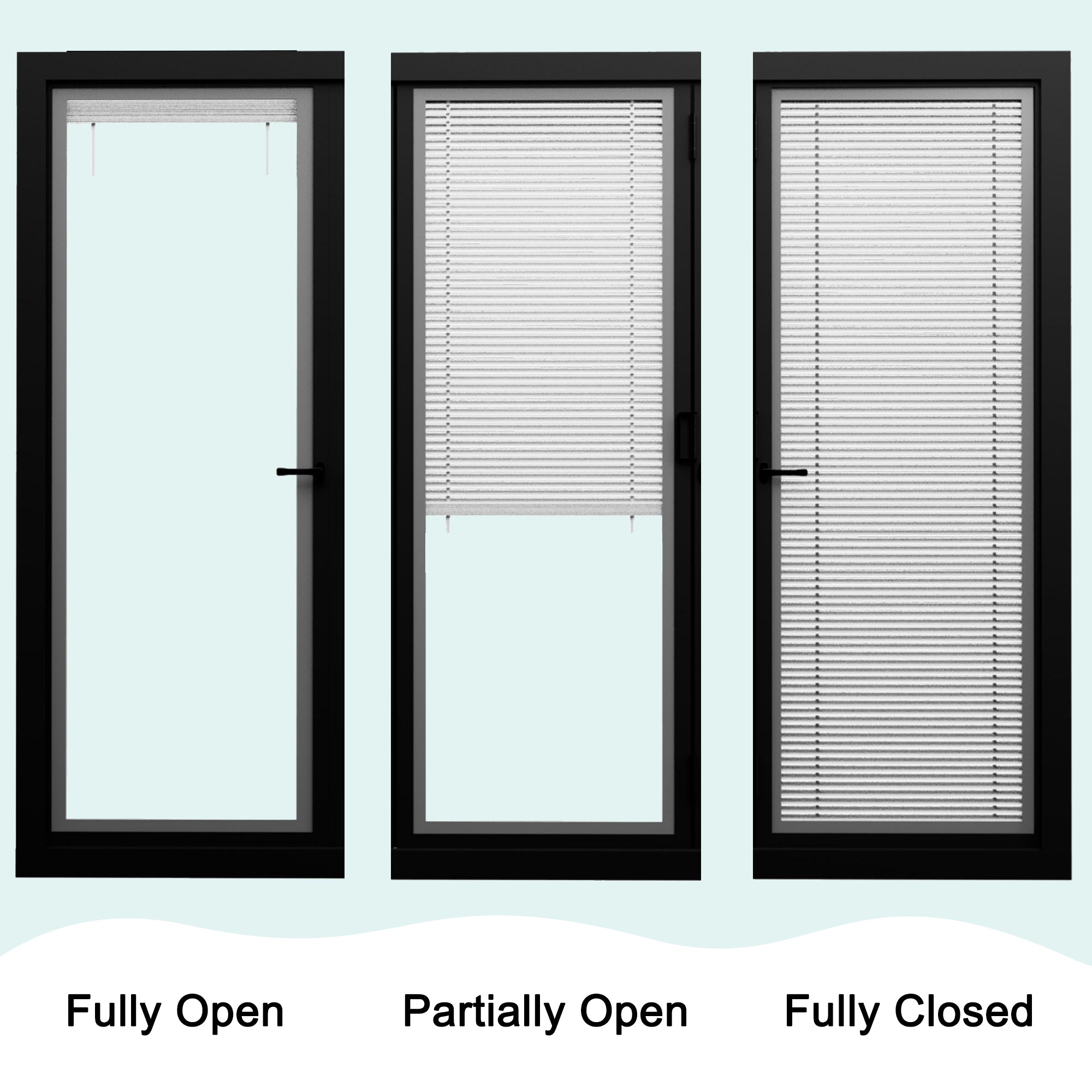 Ark Design Black-3 Panel Center Opening Outswing Double Louver Aluminum Folding Patio Door