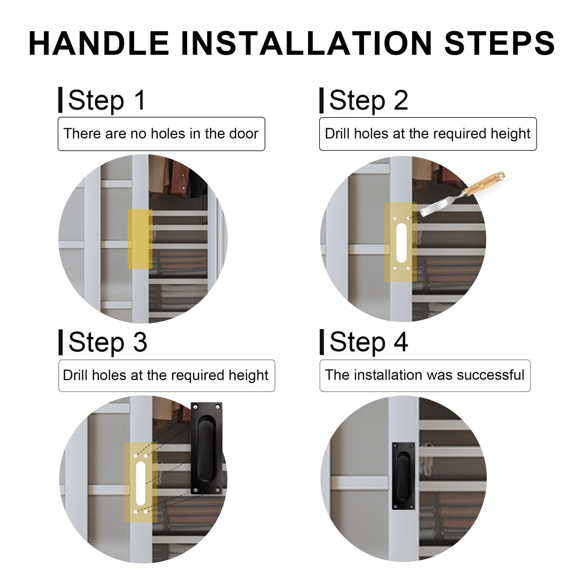 Black Hidden Handle * 2(Groove Needed)