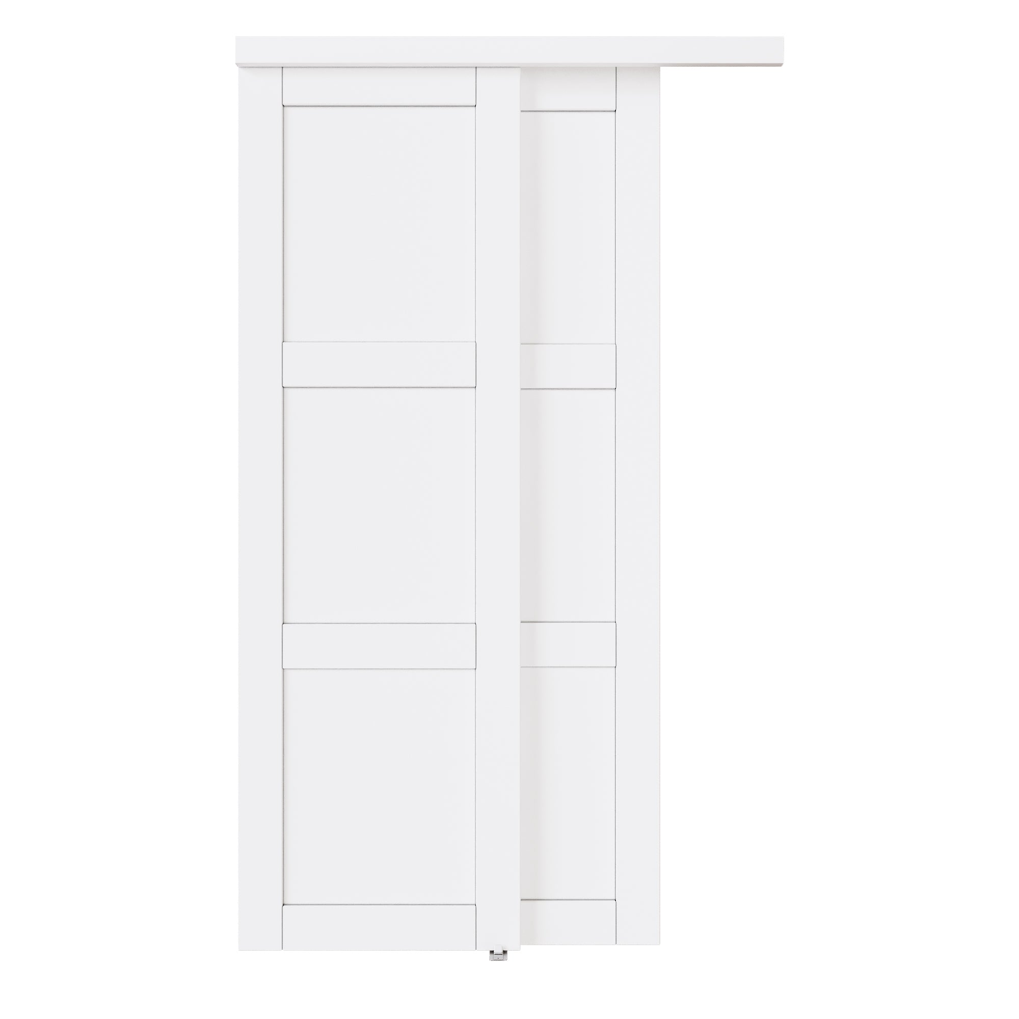 [Paintable] Ark Design Panel Bypass Sliding Closet Door with Hardware Kit, Solid Core MDF Wood & Primed, White