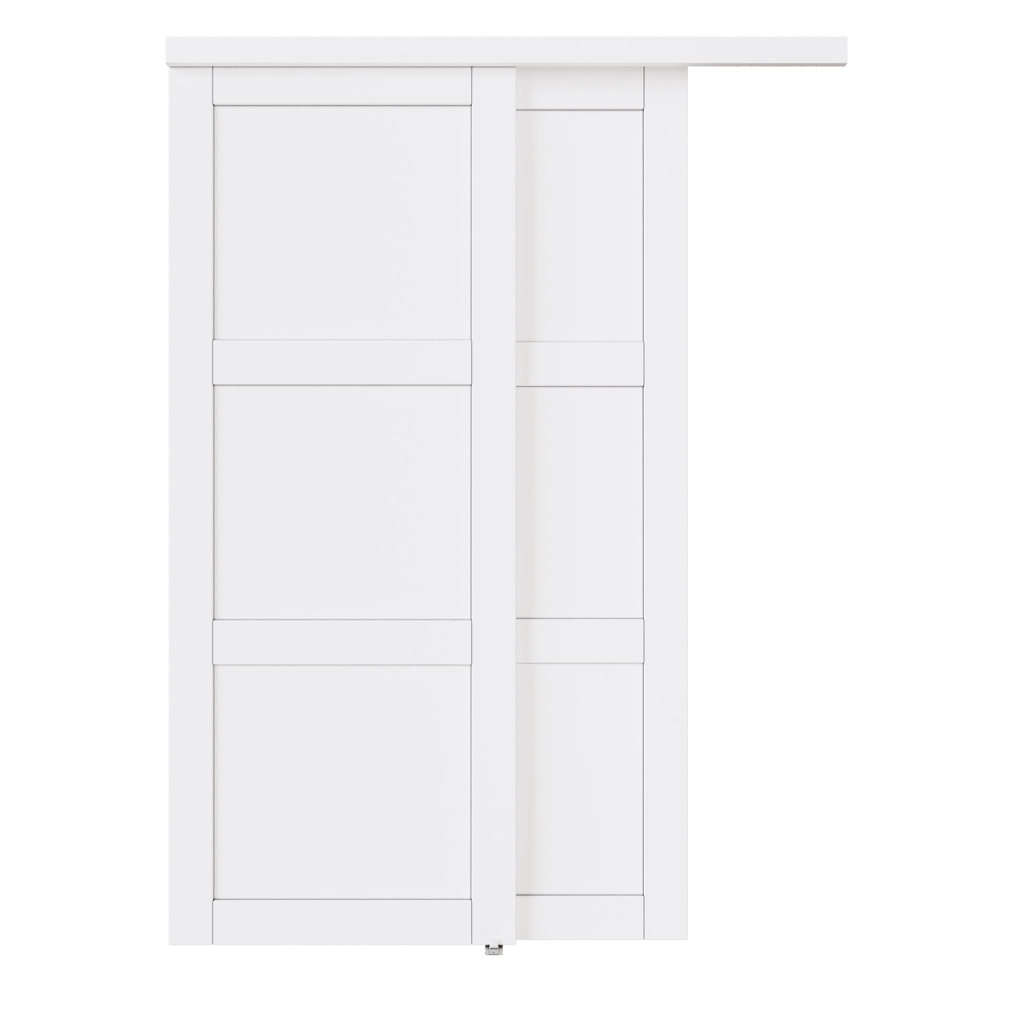 [Paintable] Ark Design Panel Bypass Sliding Closet Door with Hardware Kit, Solid Core MDF Wood & Primed, White