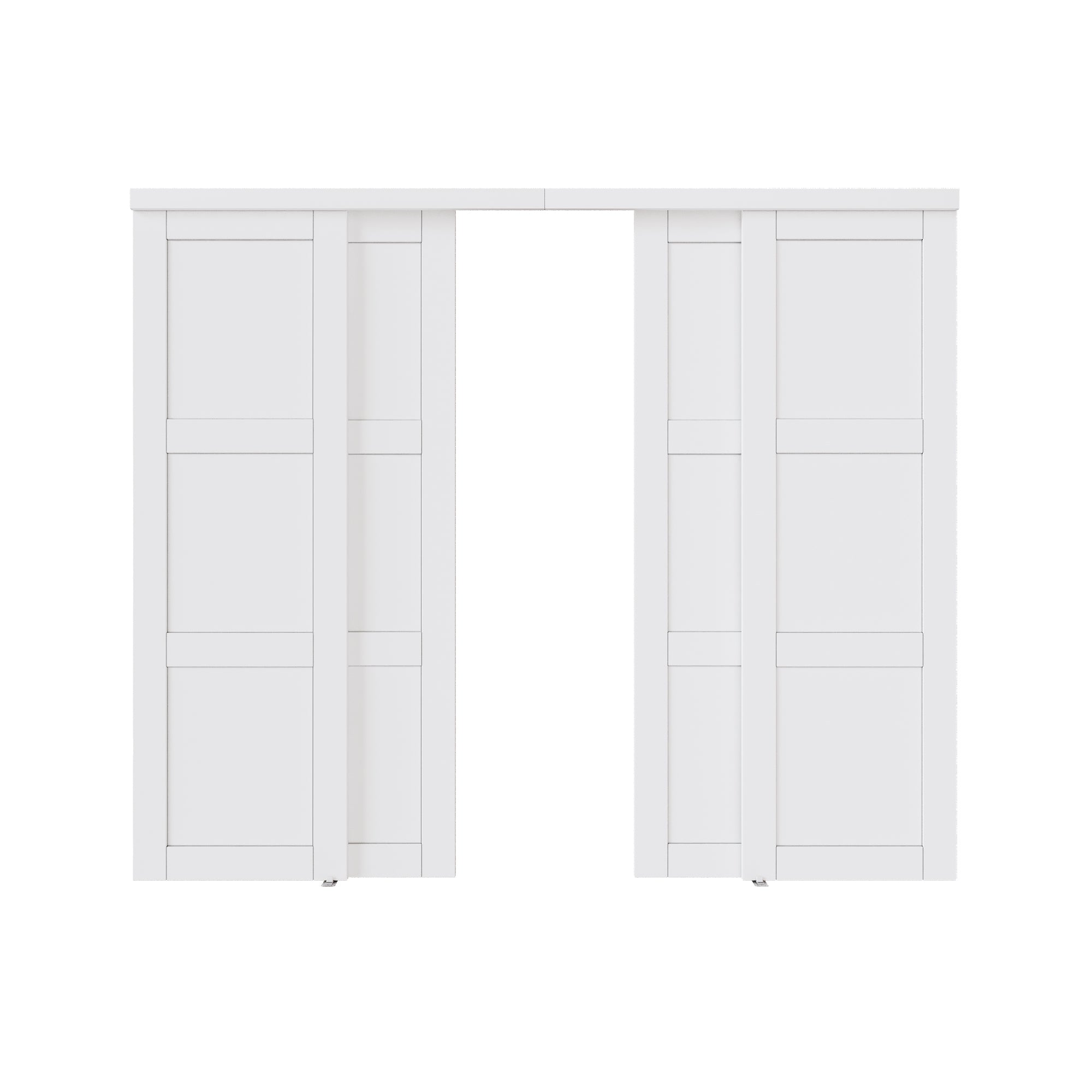 [Paintable] Ark Design Panel Bypass Sliding Closet Door with Hardware Kit, Solid Core MDF Wood & Primed, White