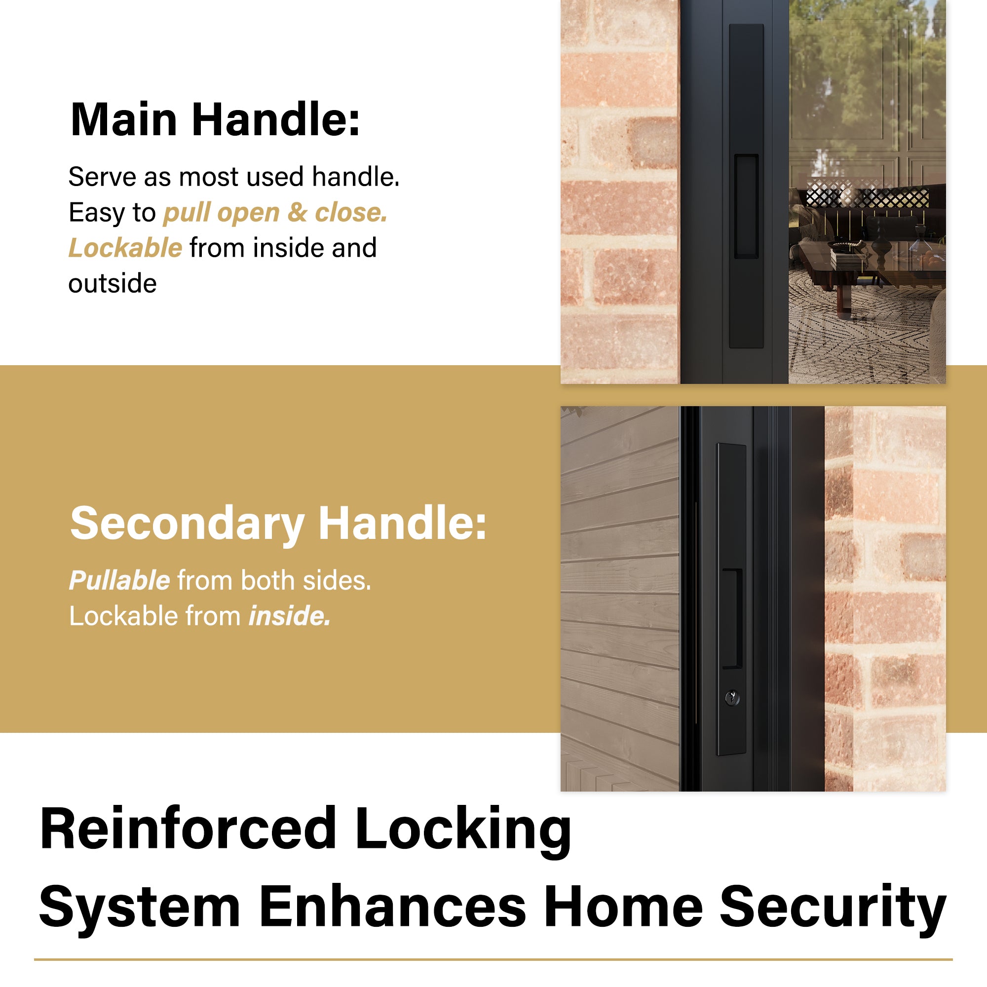 4 Panel Matte Black Aluminum Multi-Sliding Patio Door with Double Glazed Low-E Glass