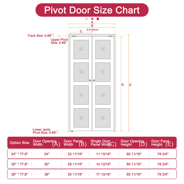 1-Lite Mirror narrow French Pivot Door with Hardware Kit, White | Ark ...