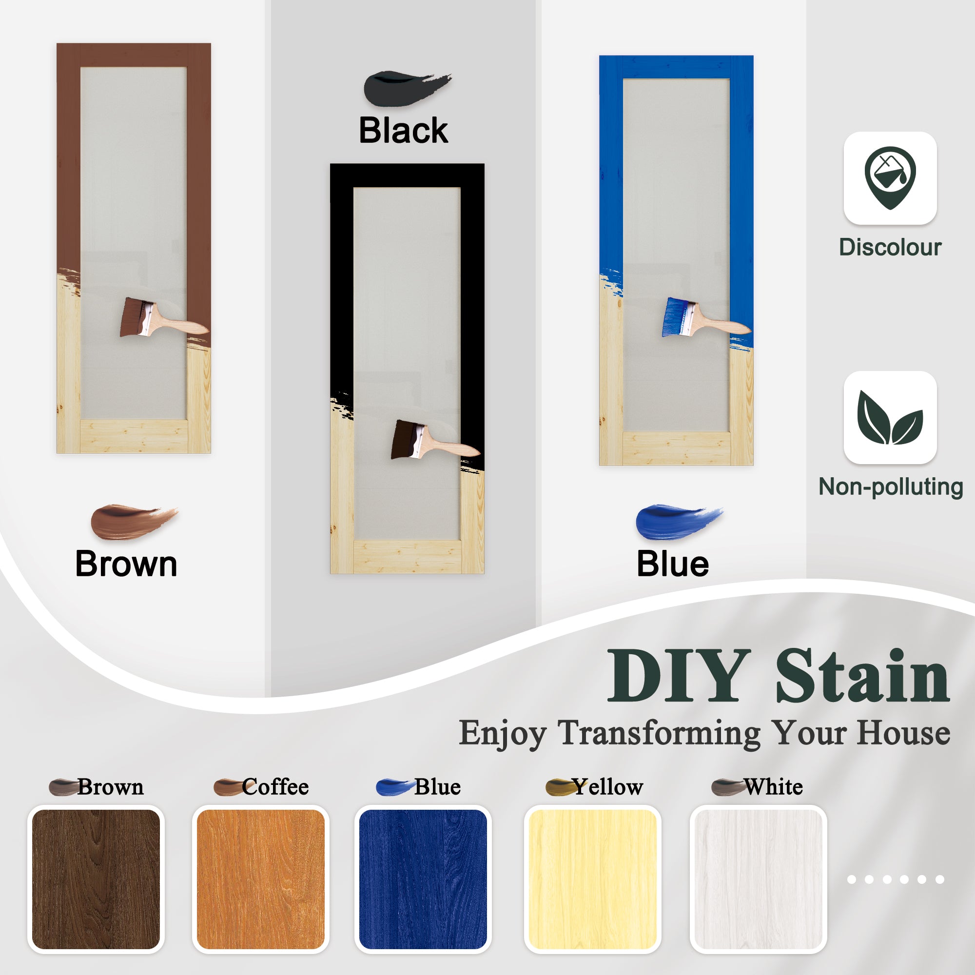 [Paintable] 2 Panel Bifold Barn Door Pine Wood, Unfinished & Paintable Surface, with Hardware Kit & Handle & Floor Guide