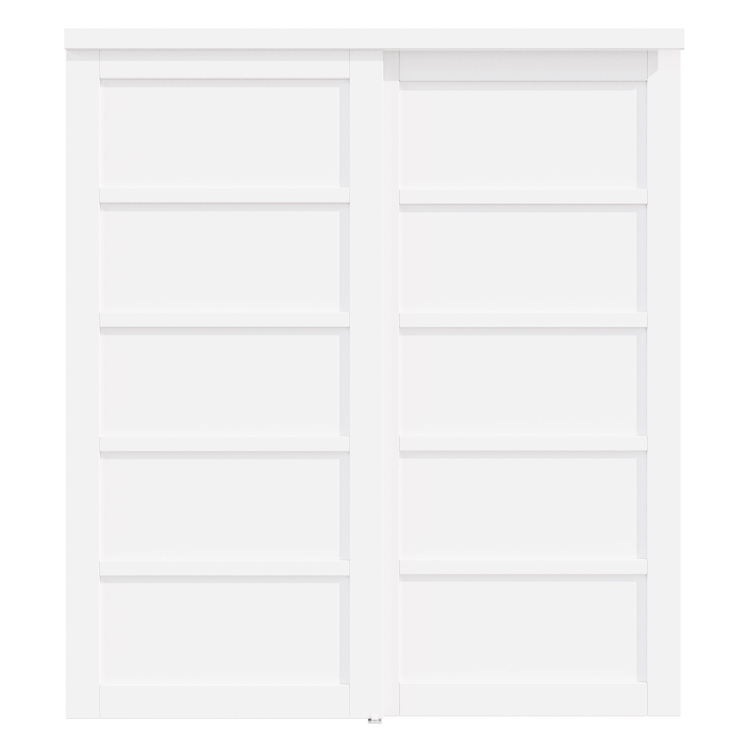 [Paintable] Ark Design Panel 5 lite Bypass Sliding Closet Door with Hardware Kit, Solid Core MDF Wood &Assembly& Primed, White