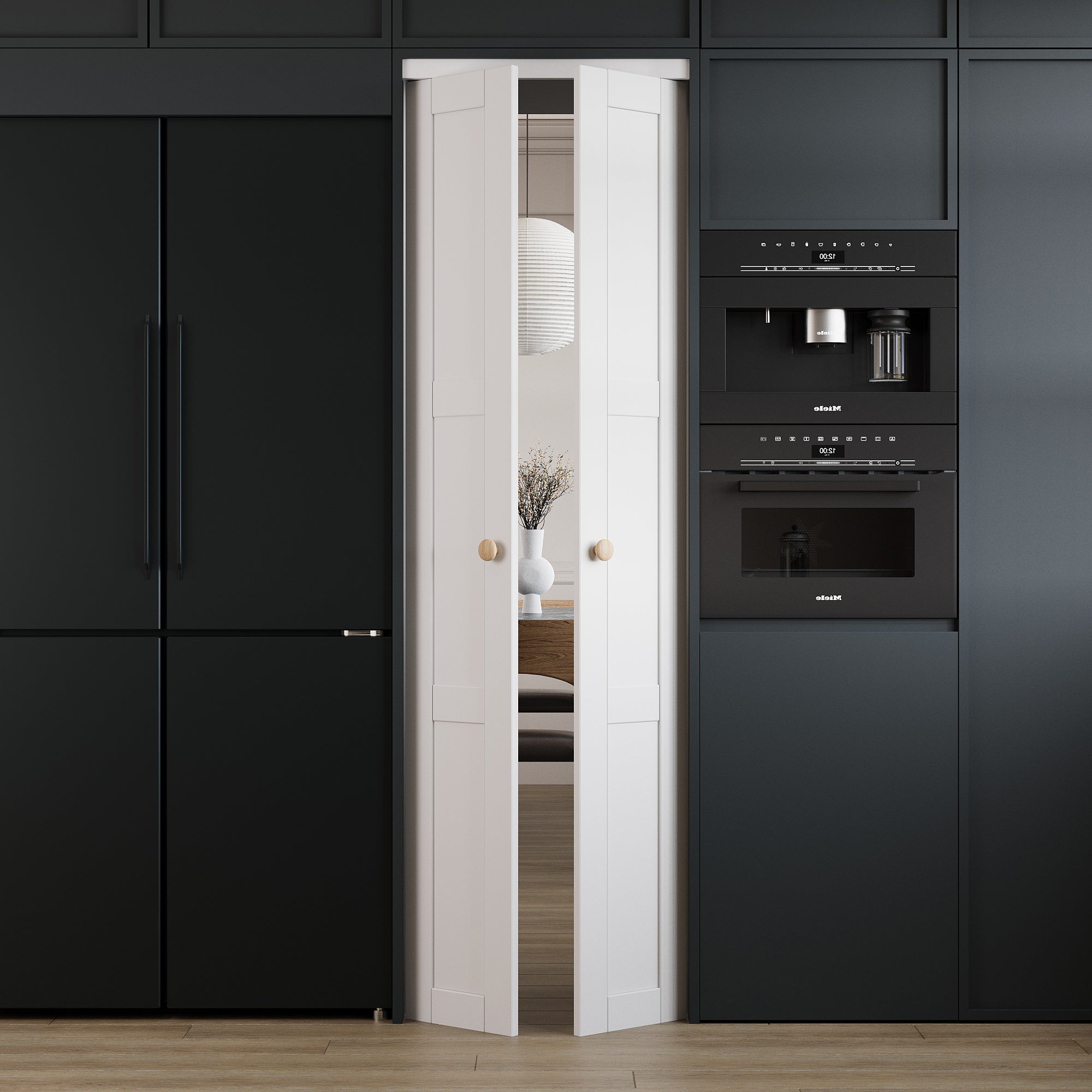 Ark Design 3-Lite Panel Closet Pivot Door with Hardware Kit & Knob, So