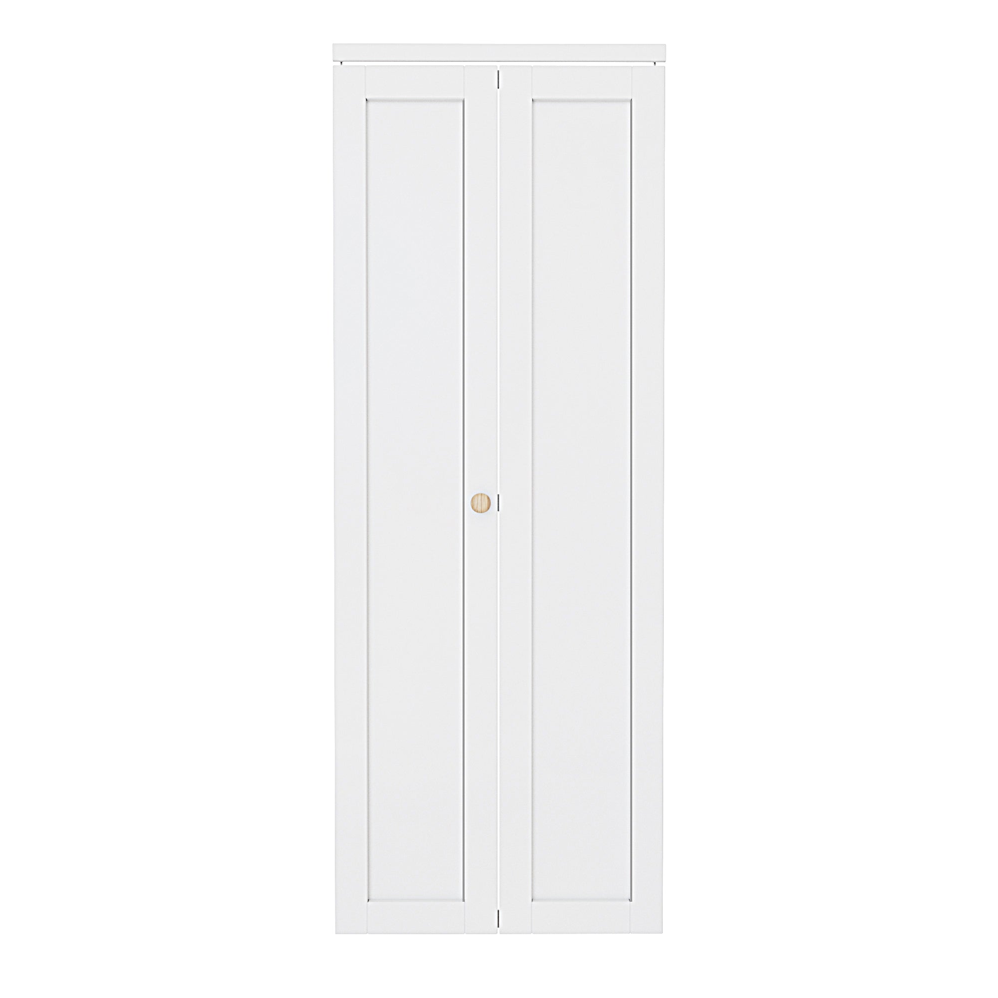 [Paintable] Ark Design Panel Bifold Door with Hardware Kit & Knob, Solid Core MDF Wood & Primed, White