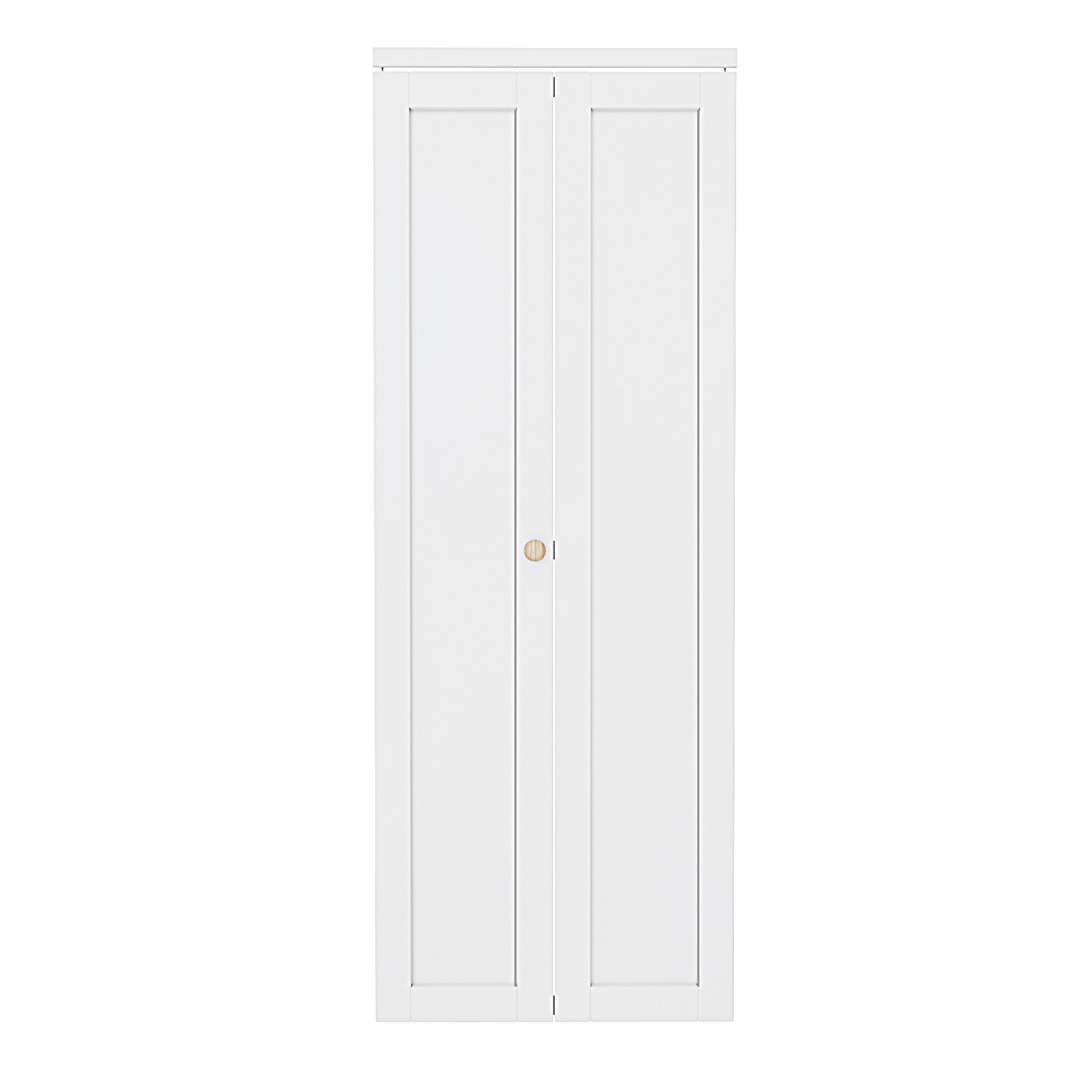 [Paintable] Ark Design Panel Bifold Door with Hardware Kit & Knob, Solid Core MDF Wood & Primed, White