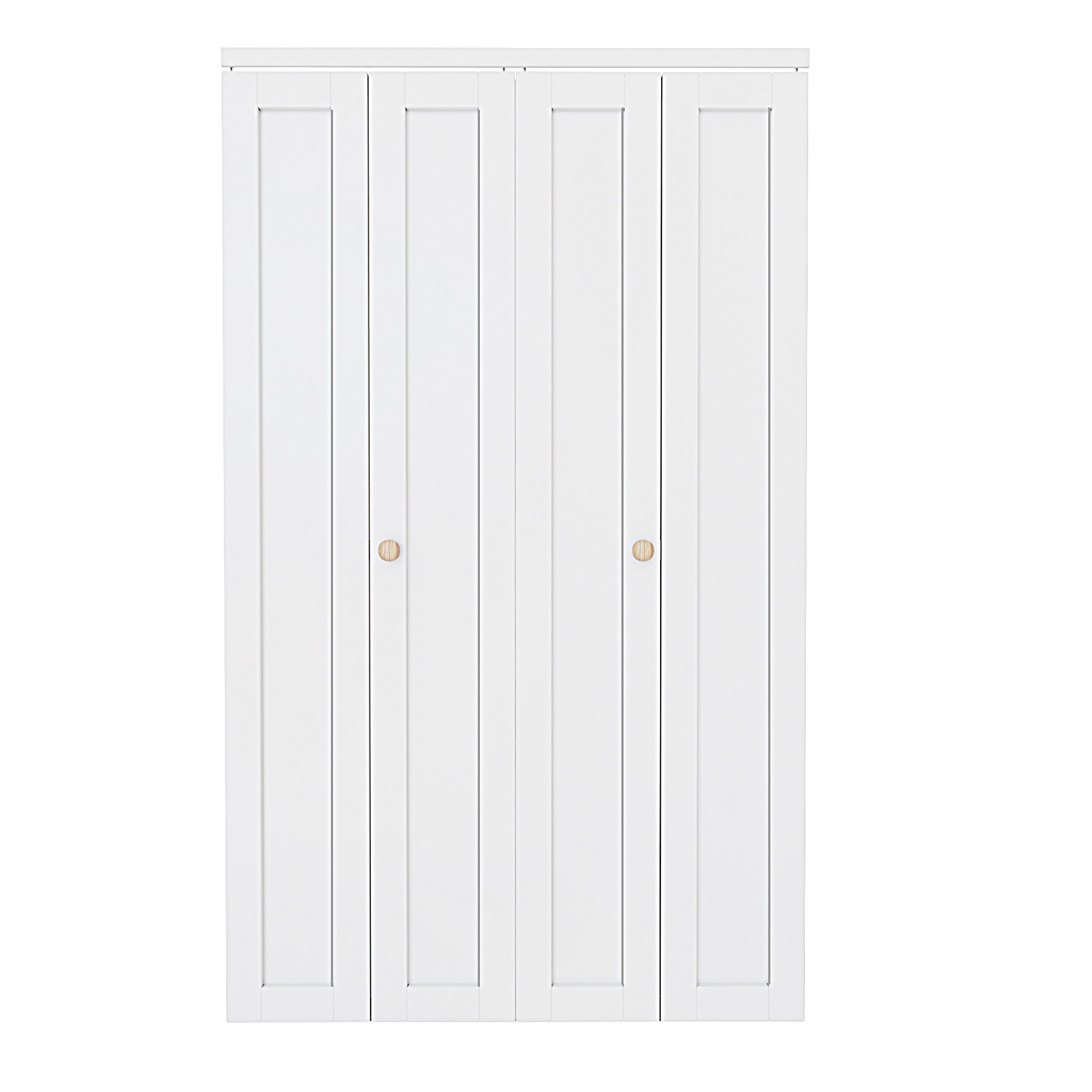 [Paintable] Ark Design Panel Bifold Door with Hardware Kit & Knob, Solid Core MDF Wood & Primed, White