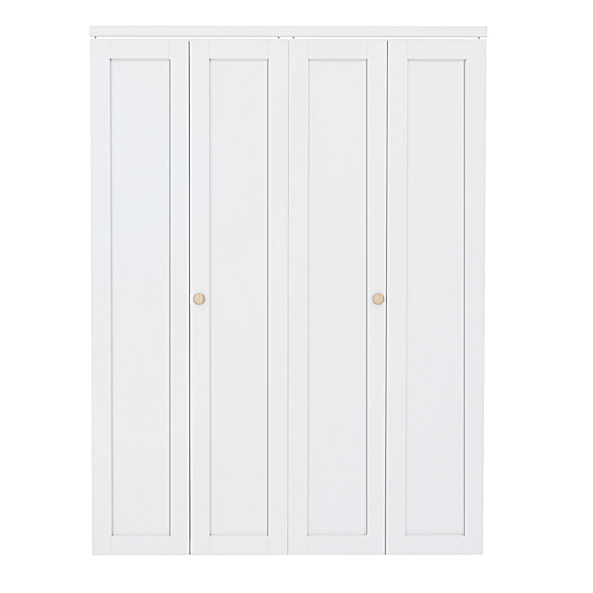 [Paintable] Ark Design Panel Bifold Door with Hardware Kit & Knob, Solid Core MDF Wood & Primed, White