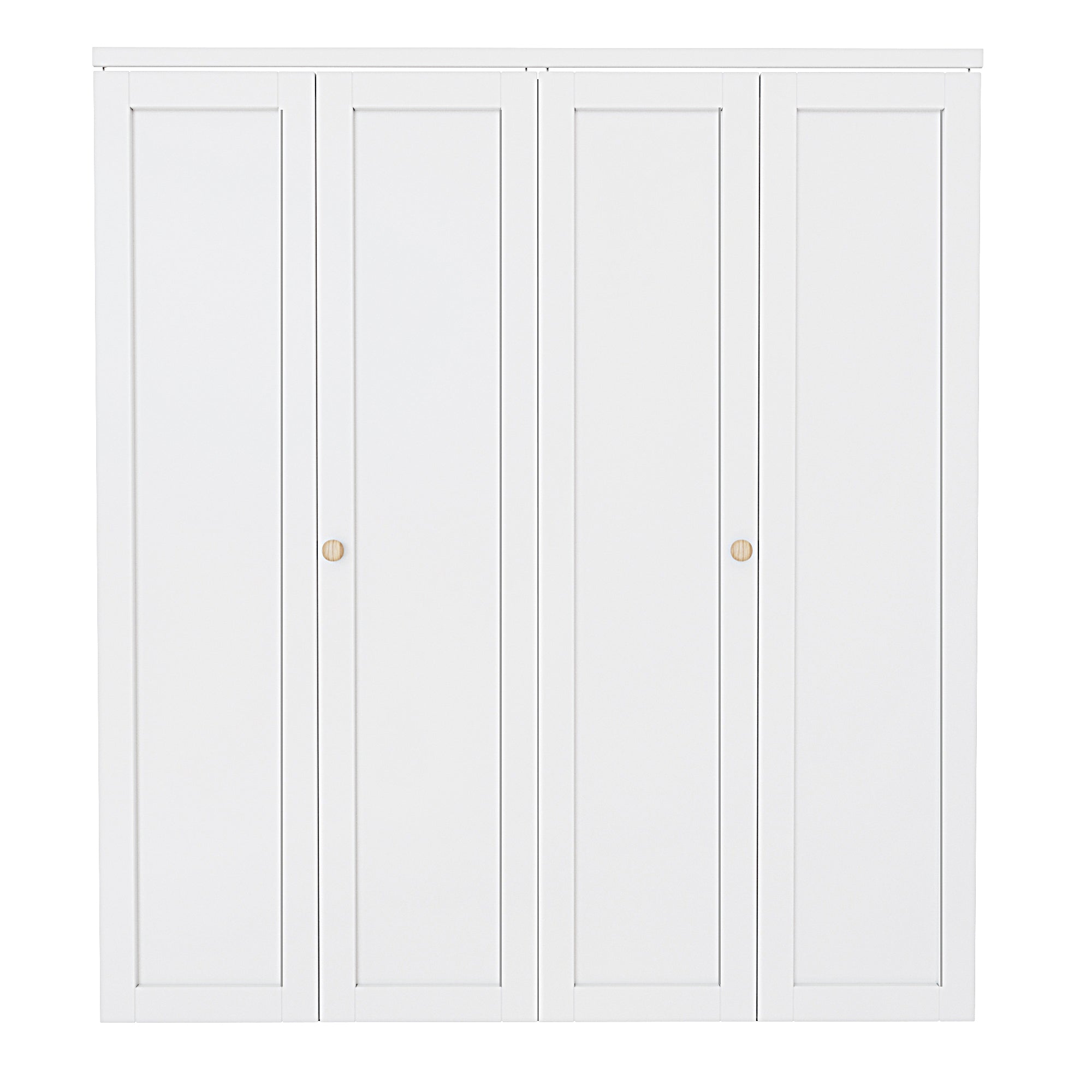 [Paintable] Ark Design Panel Bifold Door with Hardware Kit & Knob, Solid Core MDF Wood & Primed, White
