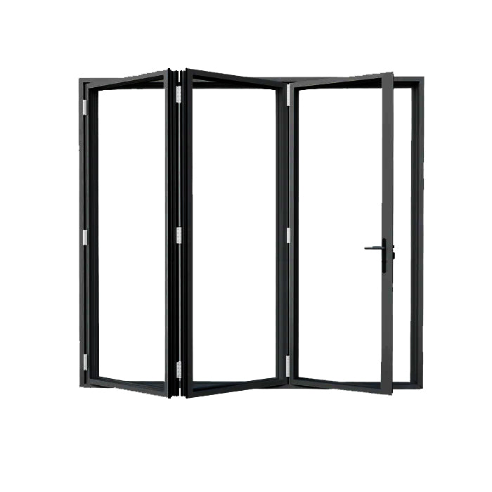 Custom Black Bifold Patio Door - Left Swing Open (3 Panels)