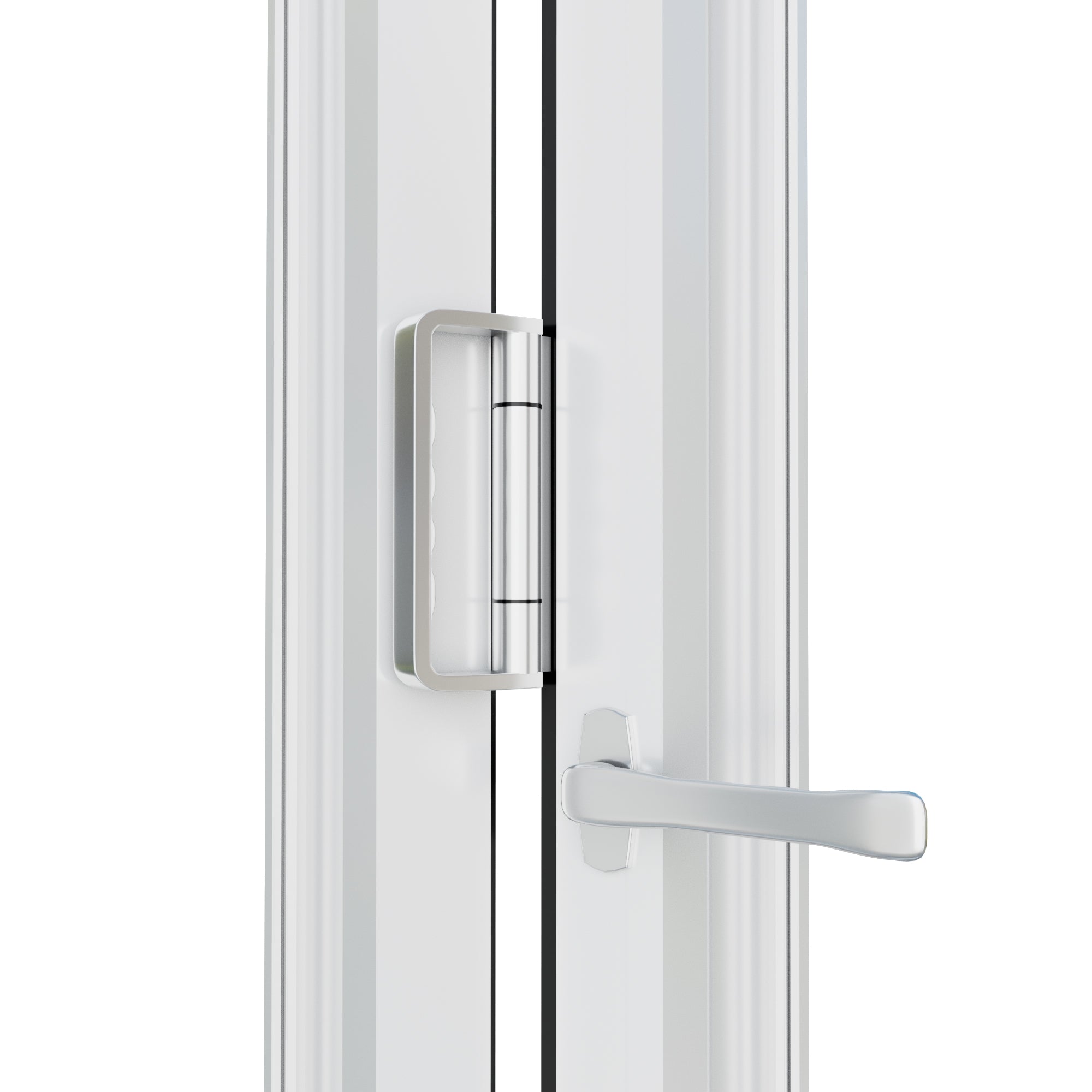 Ark Design 4 Panel Center Opening Outswing Double Tempered Glass White Aluminum Folding Patio Door