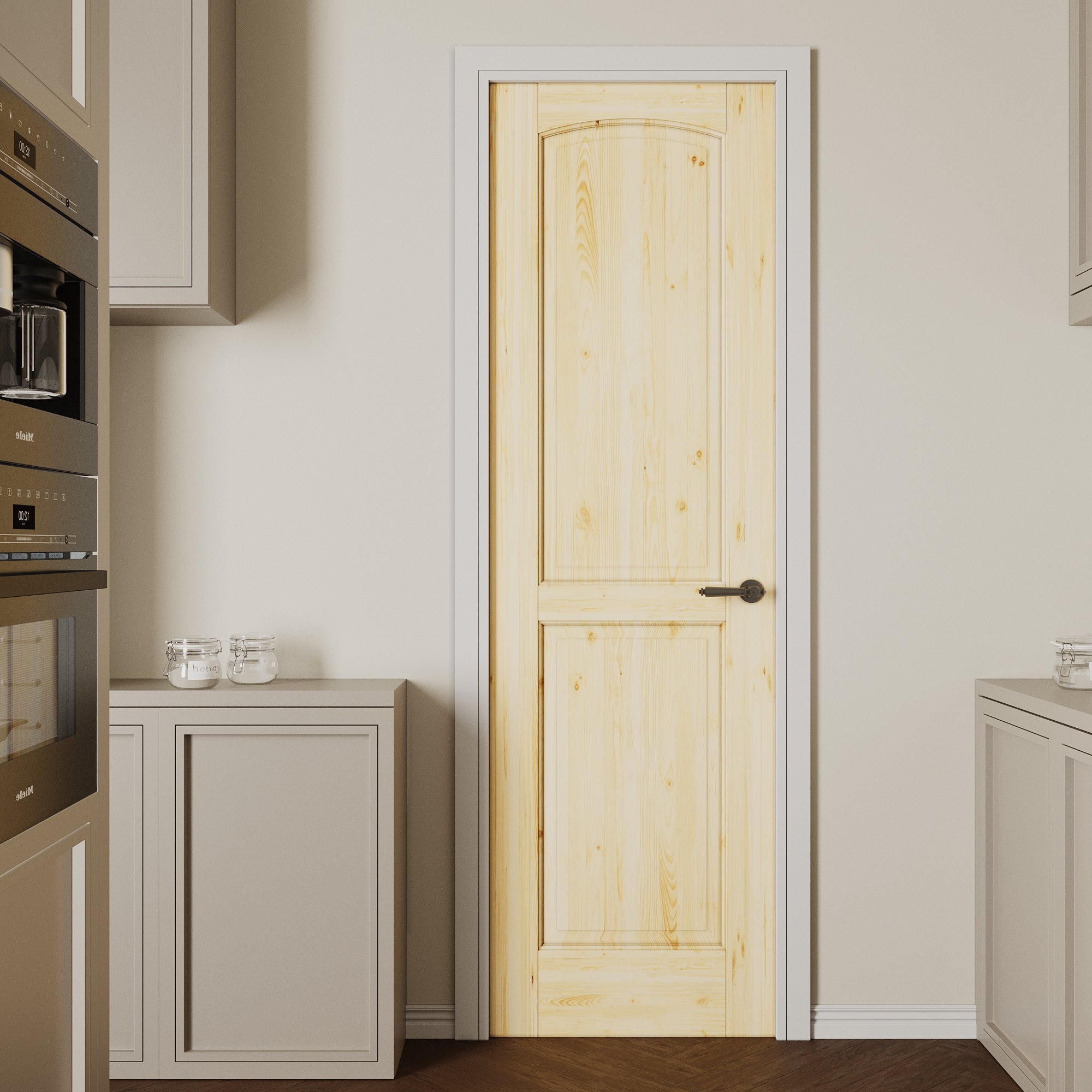 Ark Design 2-Panel Universal Solid Core Unfinished Pine Wood Door Slab, with/without Prehung Kit